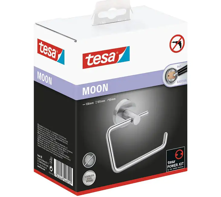 Tesa Papierrollenhalter MOON edelstahl zum Kleben