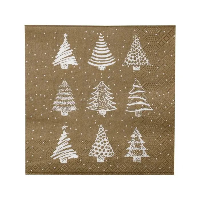 Eglo Servietten Bäume Pasig gold/weiß 16,5 x 16,5 cm - 20er Pack