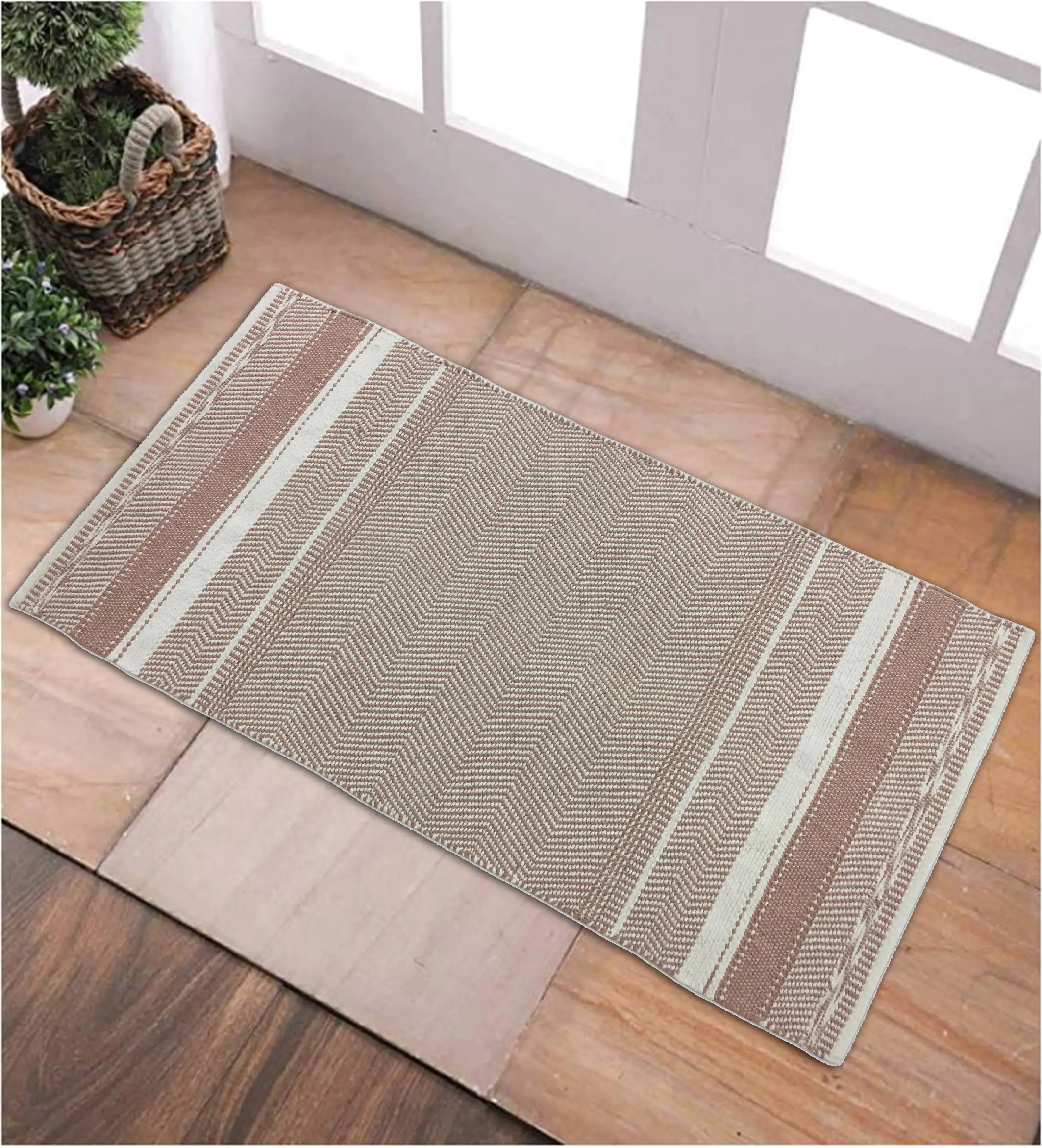 TrendLine Flachwebteppich Bali rose-creme, 60 x100 cm