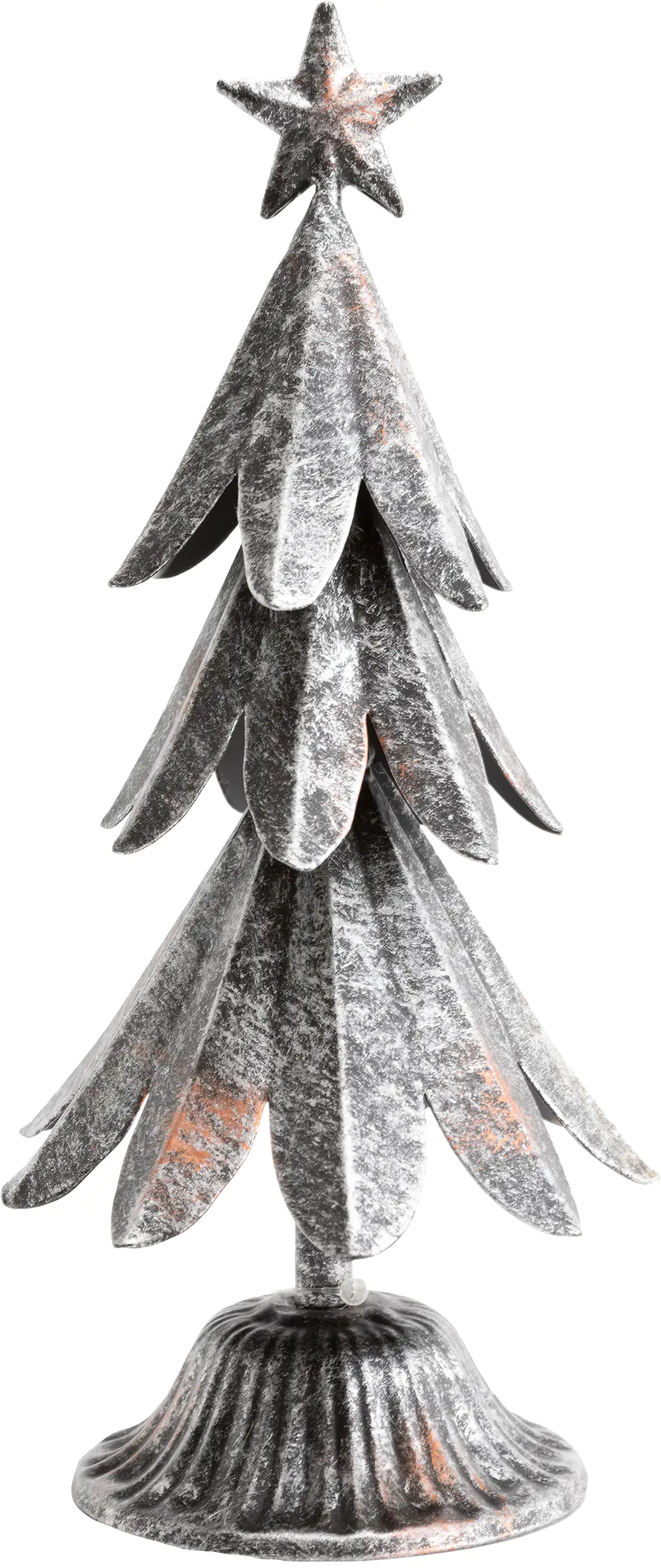 4333692394901_01 TrendLine Dekofigur Metall Tannenbaum Ø 11 x 20 cm antik-silber