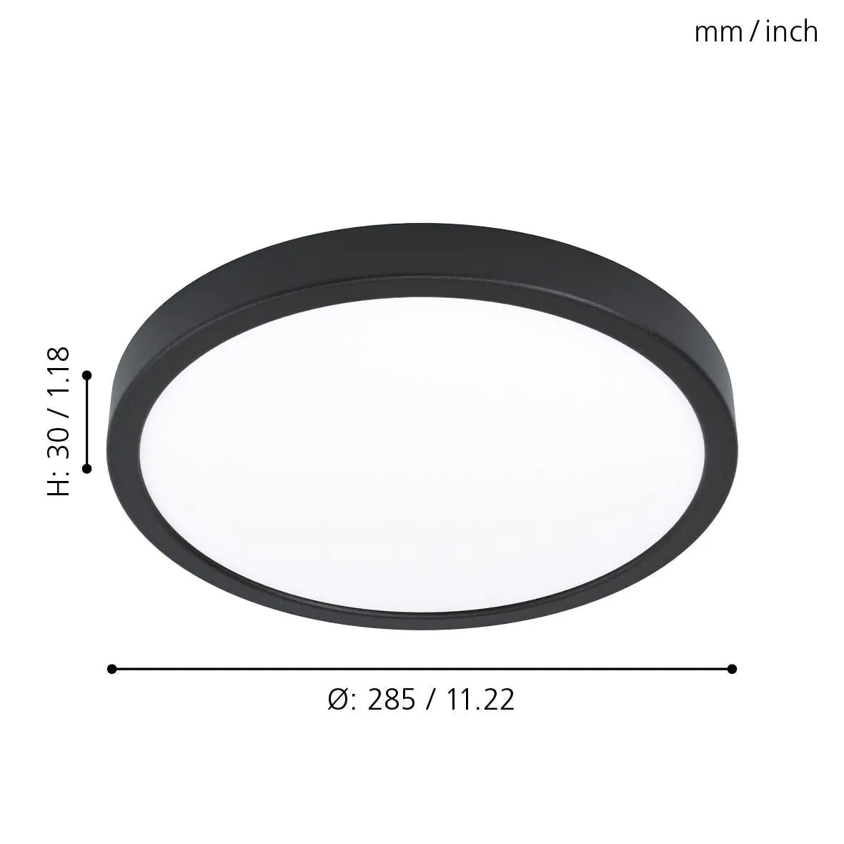 Eglo LED Aufbauleuchte Fueva 5 schwarz Ø 28,5 cm warmweiß Eglo LED Aufbauleuchte Fueva 5 schwarz Ø 28,5 cm warmweiß