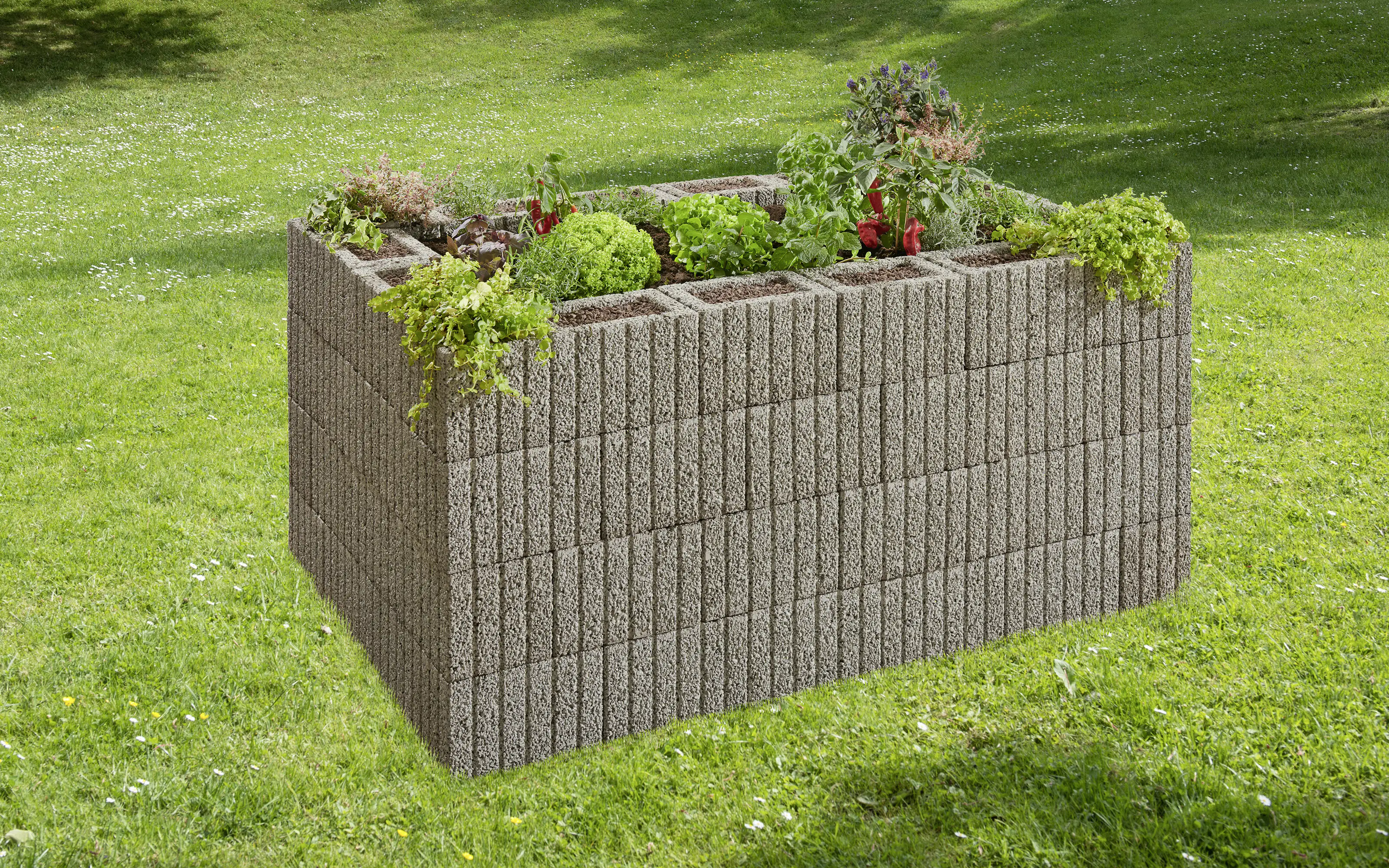 2077881026892_3 Kann Hochbeet-Set Pflanzstein Mini 170 x 110 x 80 cm grau