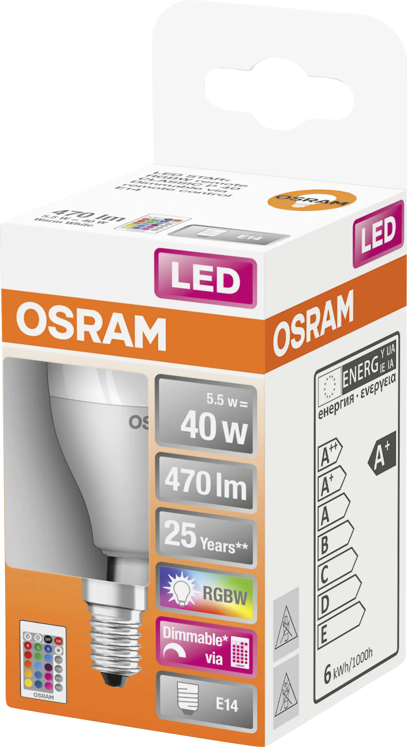 Osram LED Leuchtmittel Star Classic T E14 5,5W warmweiß dimmbar weiß matt