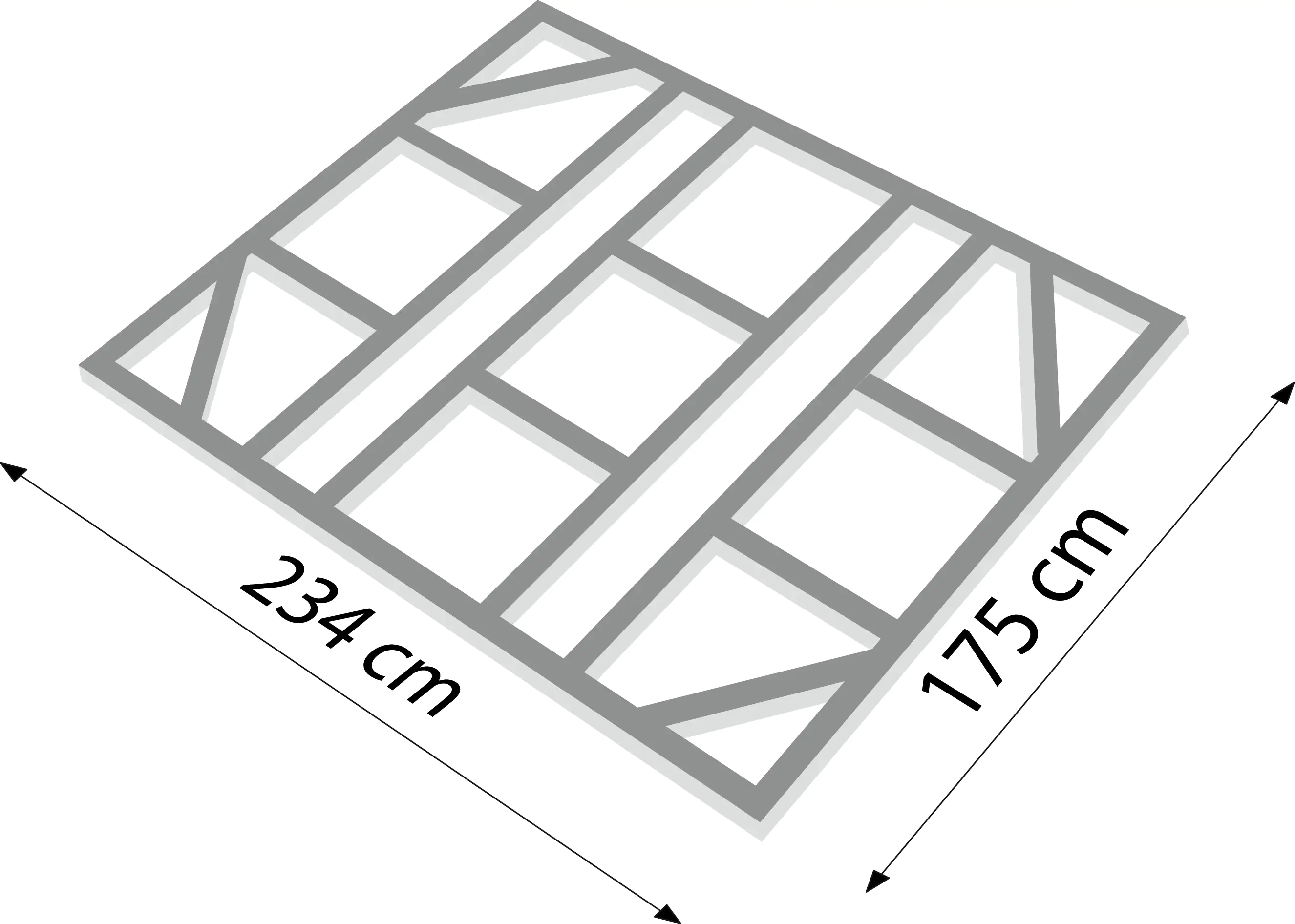 Globel Fundamentbodenrahmen 8 x 6 zu Gerätehaus Dream 86 und Tower 86