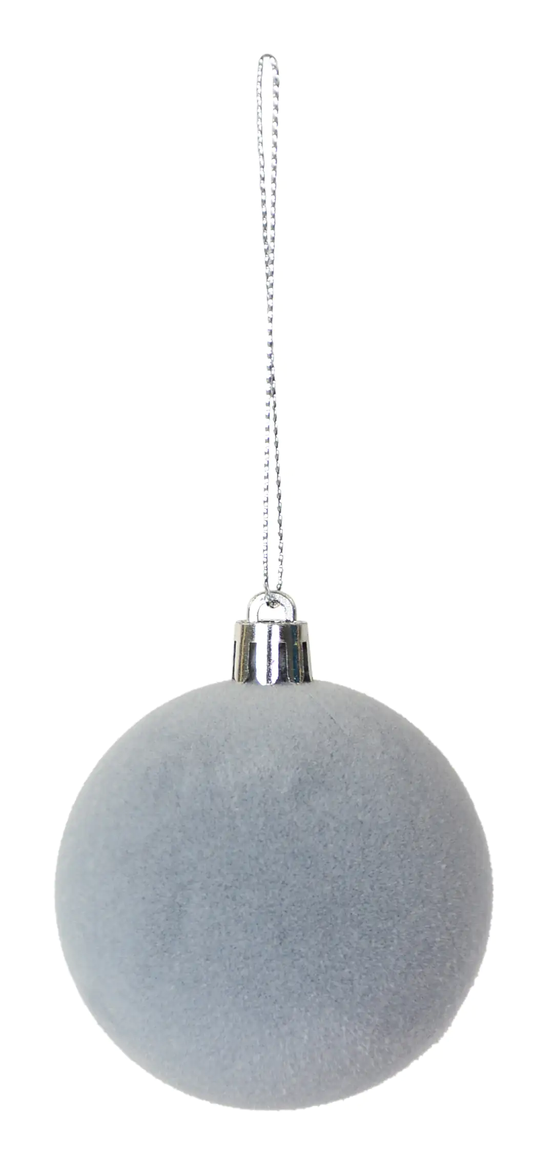 Riffelmacher Deko-Samtkugeln Ø 6 cm grau - 3 Stück