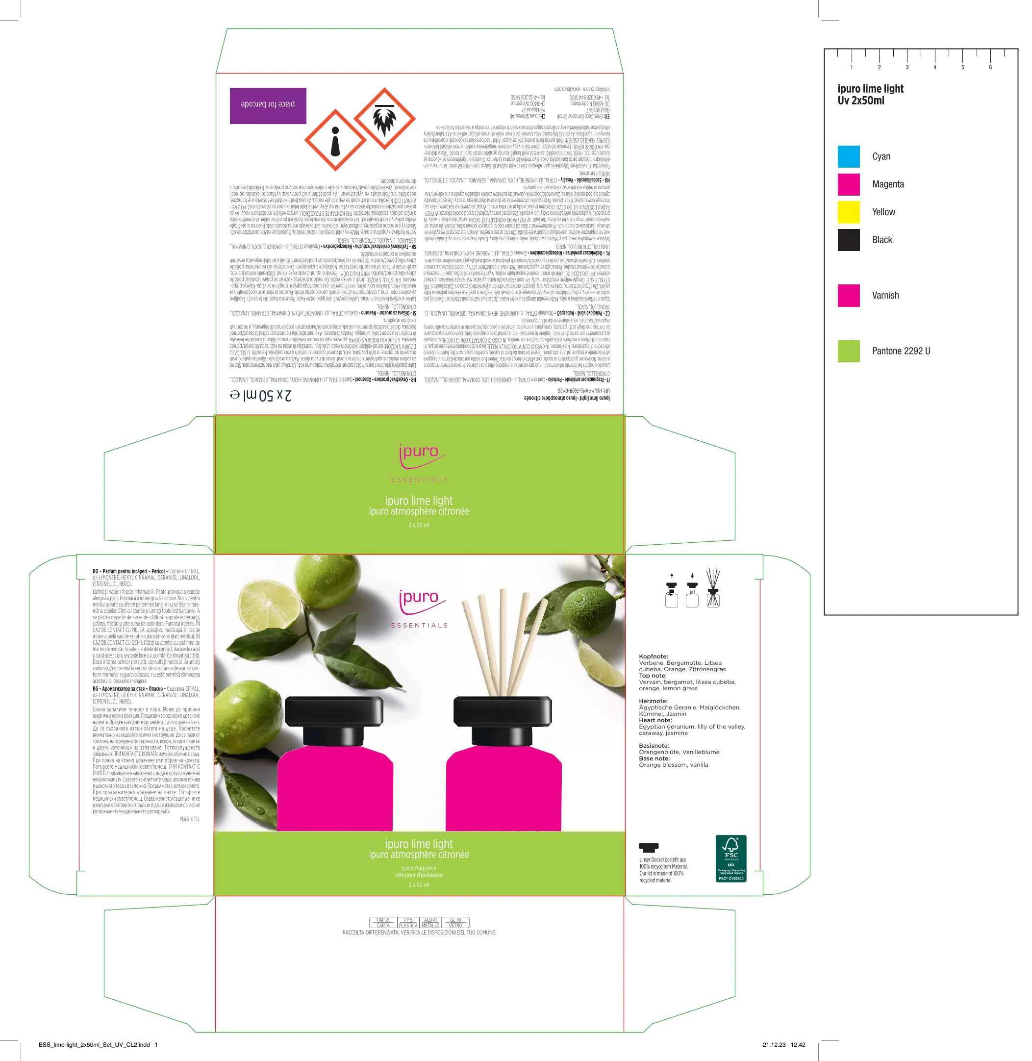 ipuro ESSENTIALS Raumduft Set Lime Light 2 x 50 ml