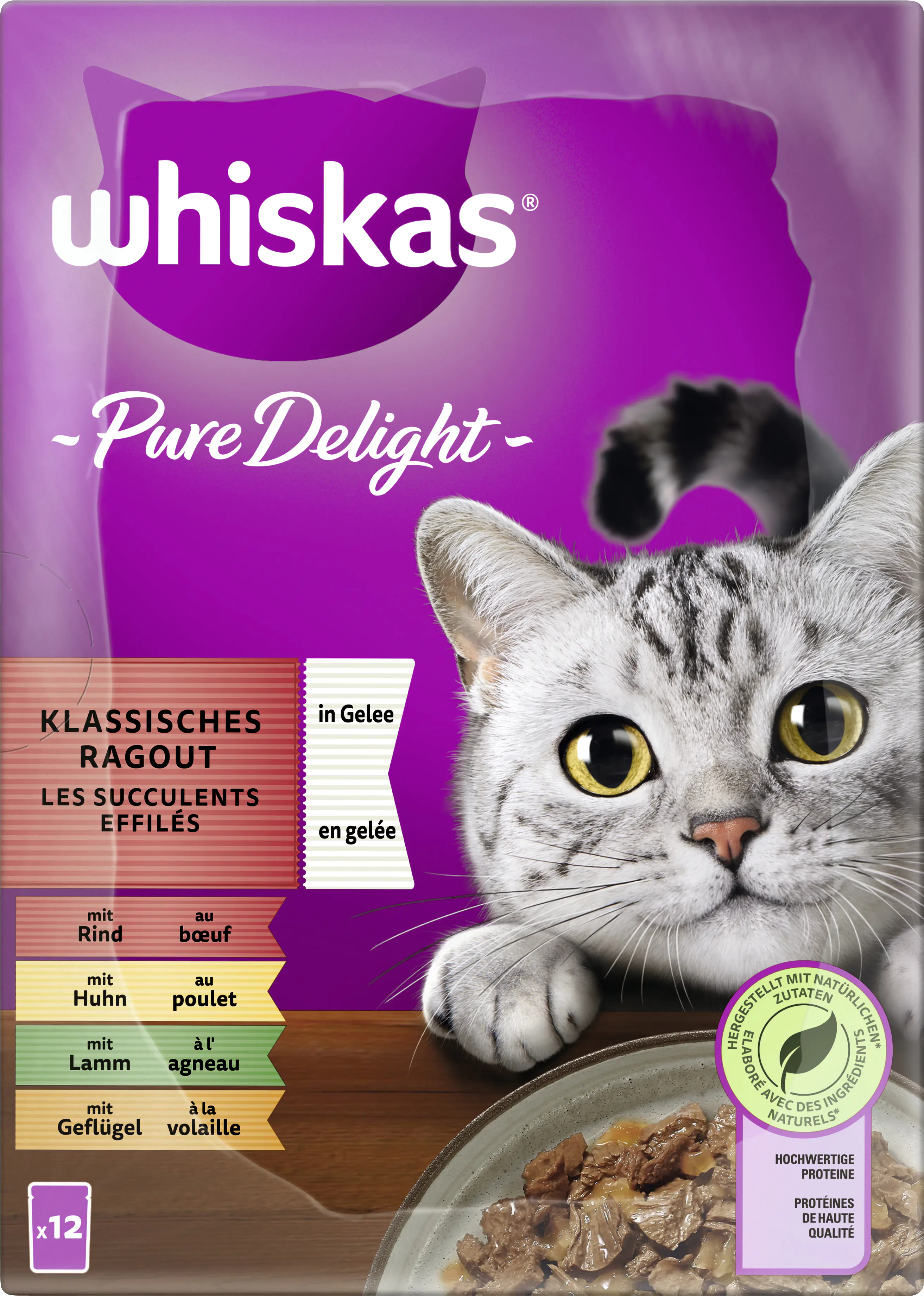 Whiskas Multipack Pure Delight Klassisches Ragout Katzenfutter 12 x 85 g Whiskas Multipack Pure Delight Klassisches Ragout Katzenfutter 12 x 85 g