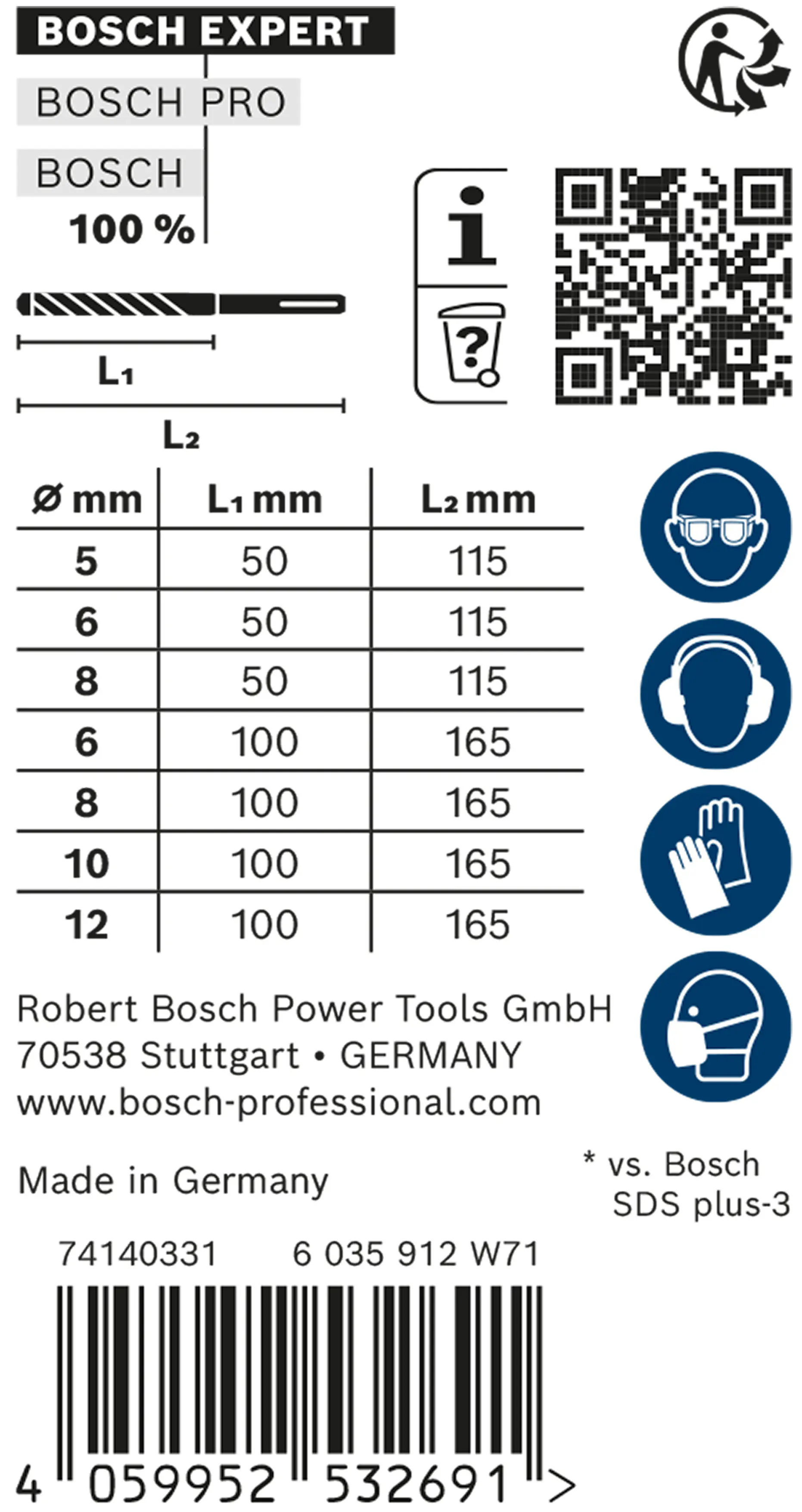 Bosch Expert SDS plus-7X Hammerbohrer-Set 7-teilig