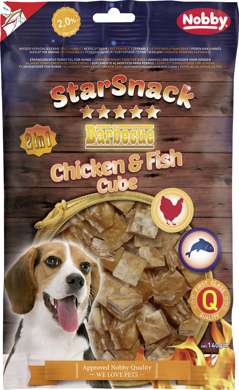 Nobby StarSnack Barbecue Chicken & Fish Cube ca. 140 g 13 x 13 x 8 mm