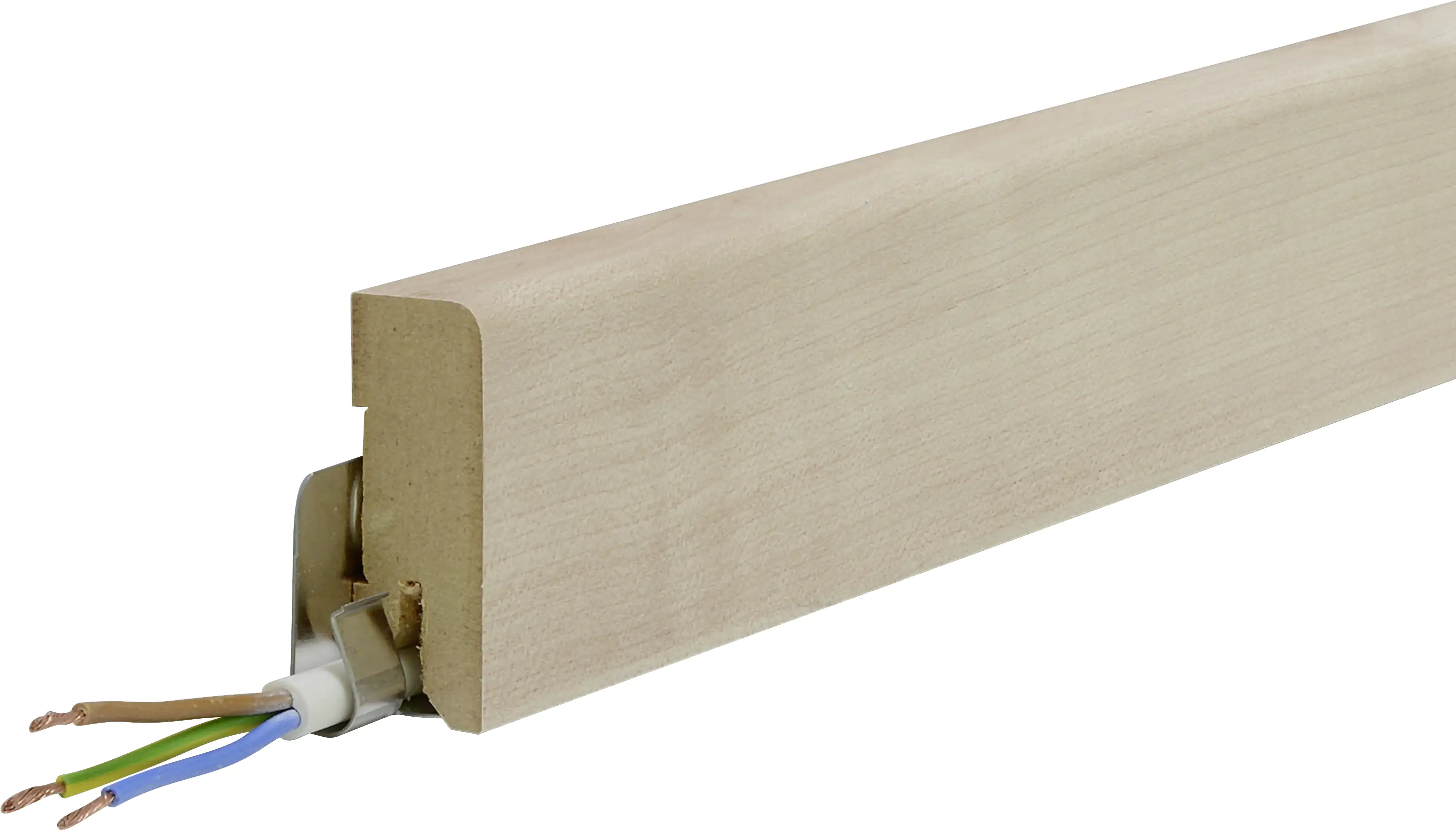B.S. Bauprogramm Clip-Sockelleiste 250 cm 50 x 18 mm Birke geplankt