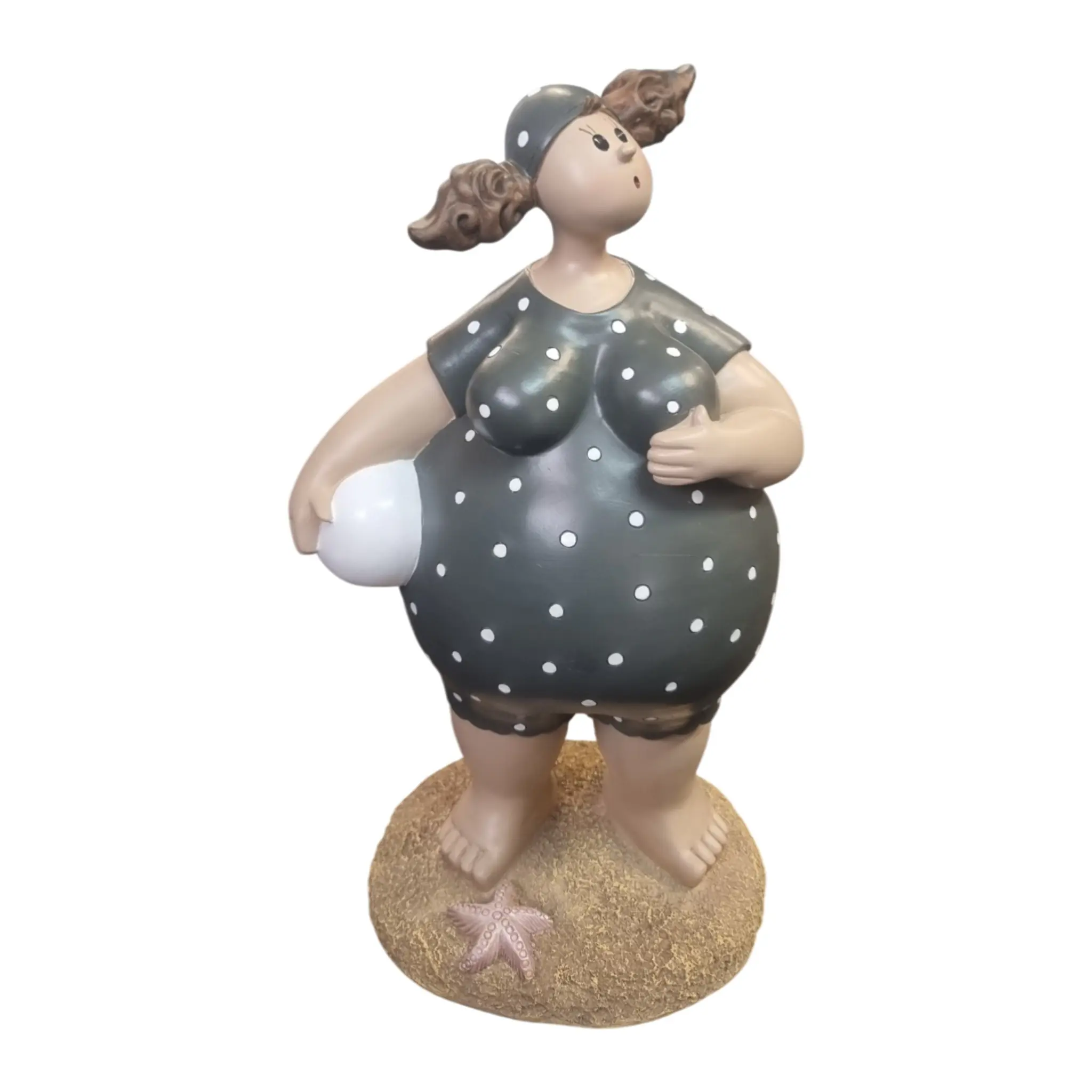 Dekofigur Badefrau 35 x 19,5 cm grau