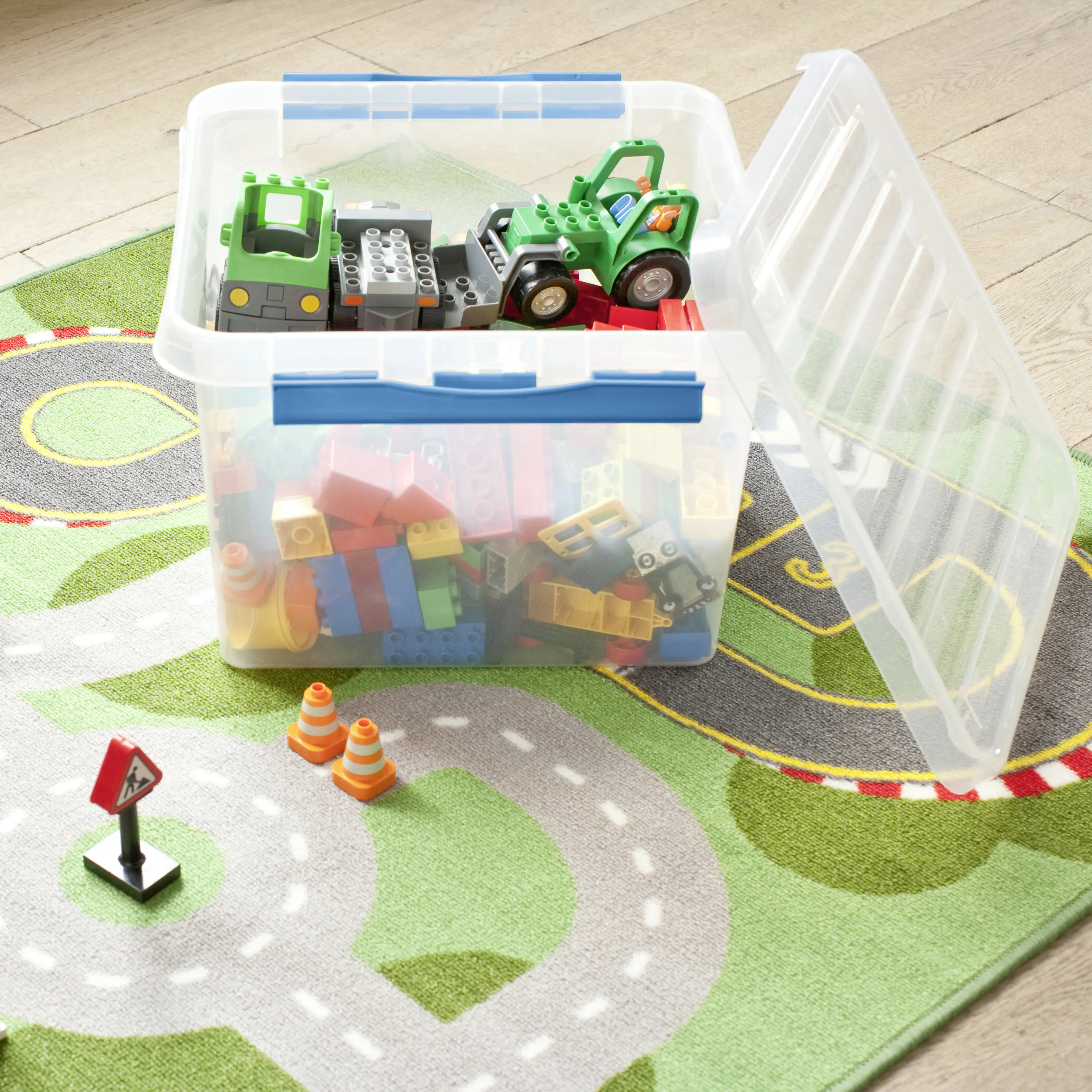 Sunware Aufbewahrungsbox Q-line 36L transparent blau 50 x 40 x 26 cm Sunware Aufbewahrungsbox Q-line 36L transparent blau 50 x 40 x 26 cm