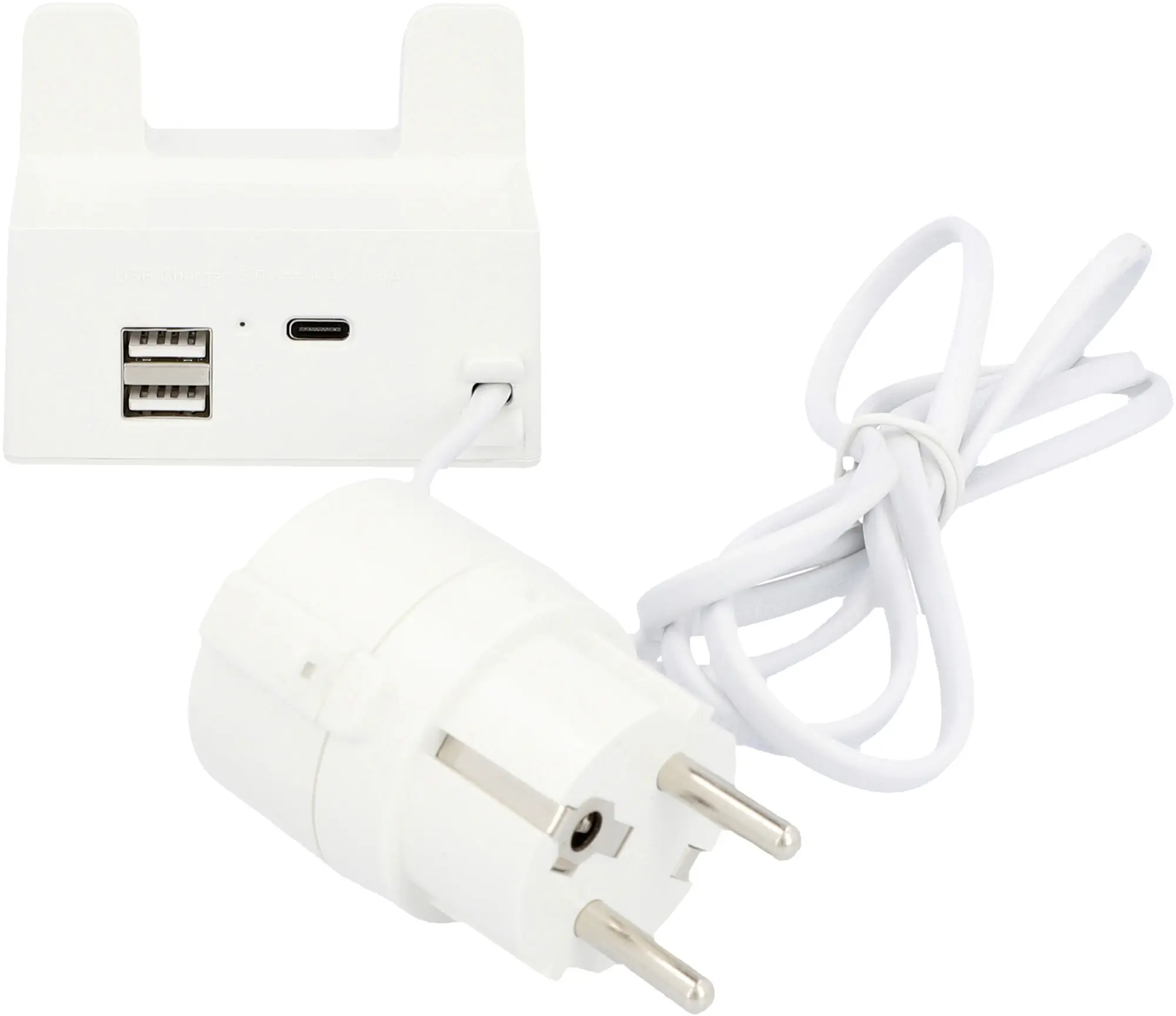 Unitec USB-Ladestation USB A + C mit Halter, 2+1