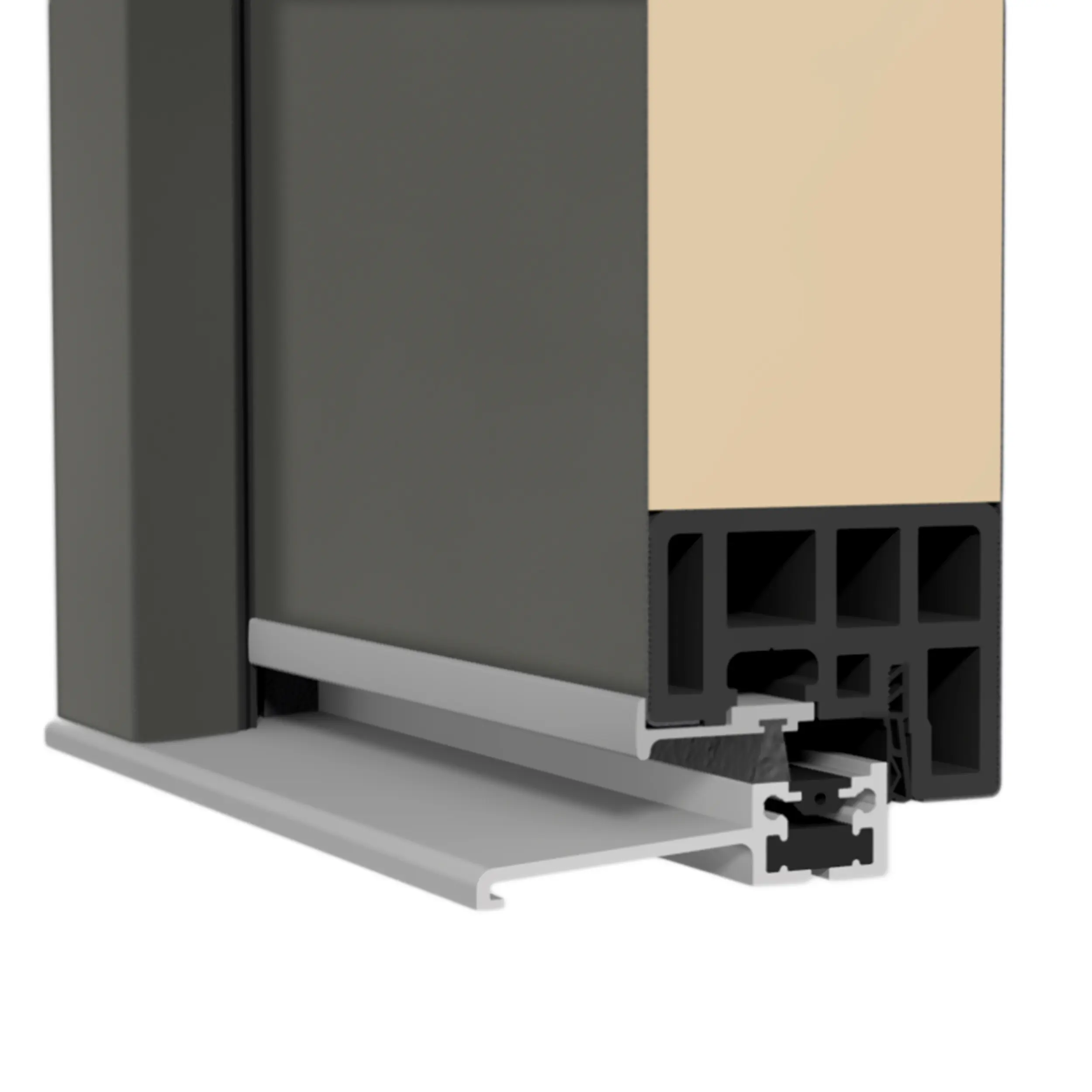 Splendoor Haustür Passivedoor Premium B37 RC2 Aluminium/Stahl quarzgrau/weiß BlackDesign DIN rechts 98 x 208 cm  
