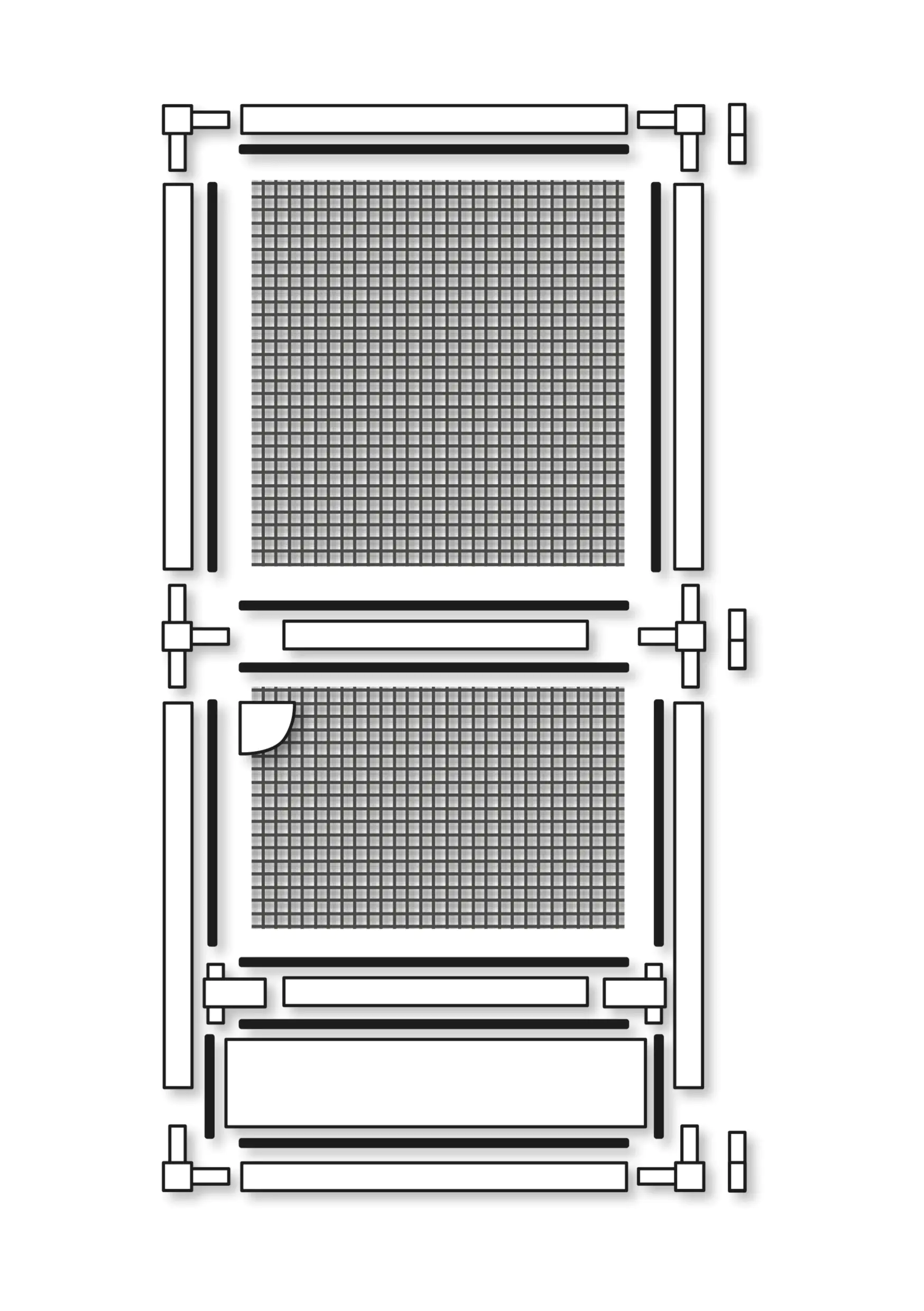 Schellenberg Fliegenschutz-Tür PREMIUM 100 x 215 cm Anthrazit/weißweiß kürzbar