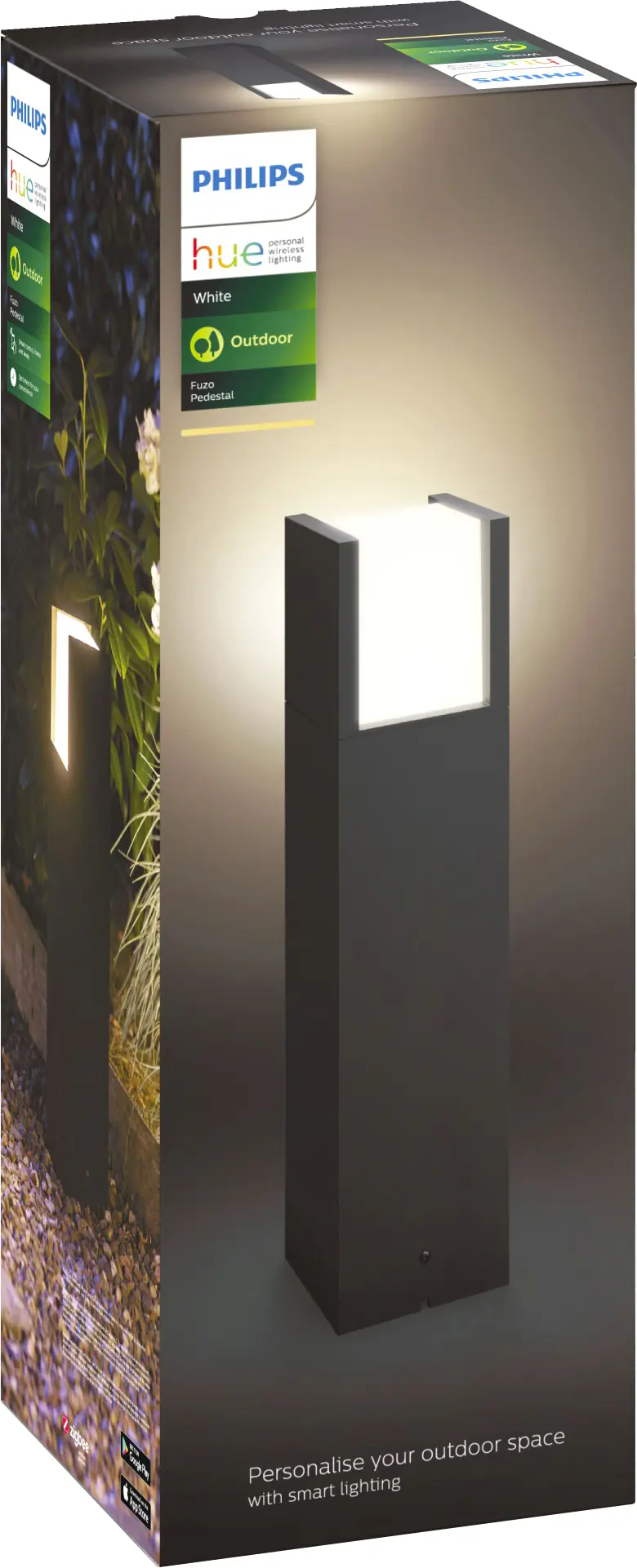 Philips Hue LED Sockelleuchte White Fuzo schwarz 40 x 10 cm dimmbar