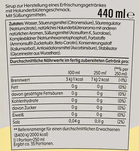Sodastream Sirup Holunderblüte ohne Zucker, 440 ml Sodastream Sirup Holunderblüte ohne Zucker, 440 ml