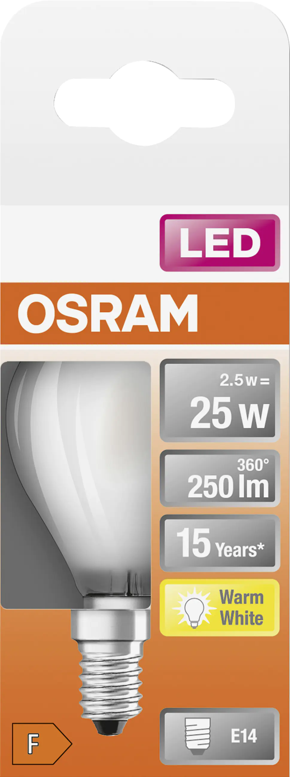 Osram LED Leuchtmittel Retrofit CLP 25 E14 2,5W warmweiß, weiß matt
