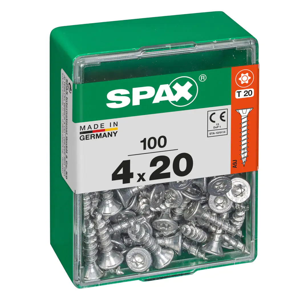 Spax Universalschrauben 4.0 x 20 mm TX 20 Senkkopf - 100 Stk. Spax Universalschrauben 4.0 x 20 mm TX 20 Senkkopf - 100 Stk.