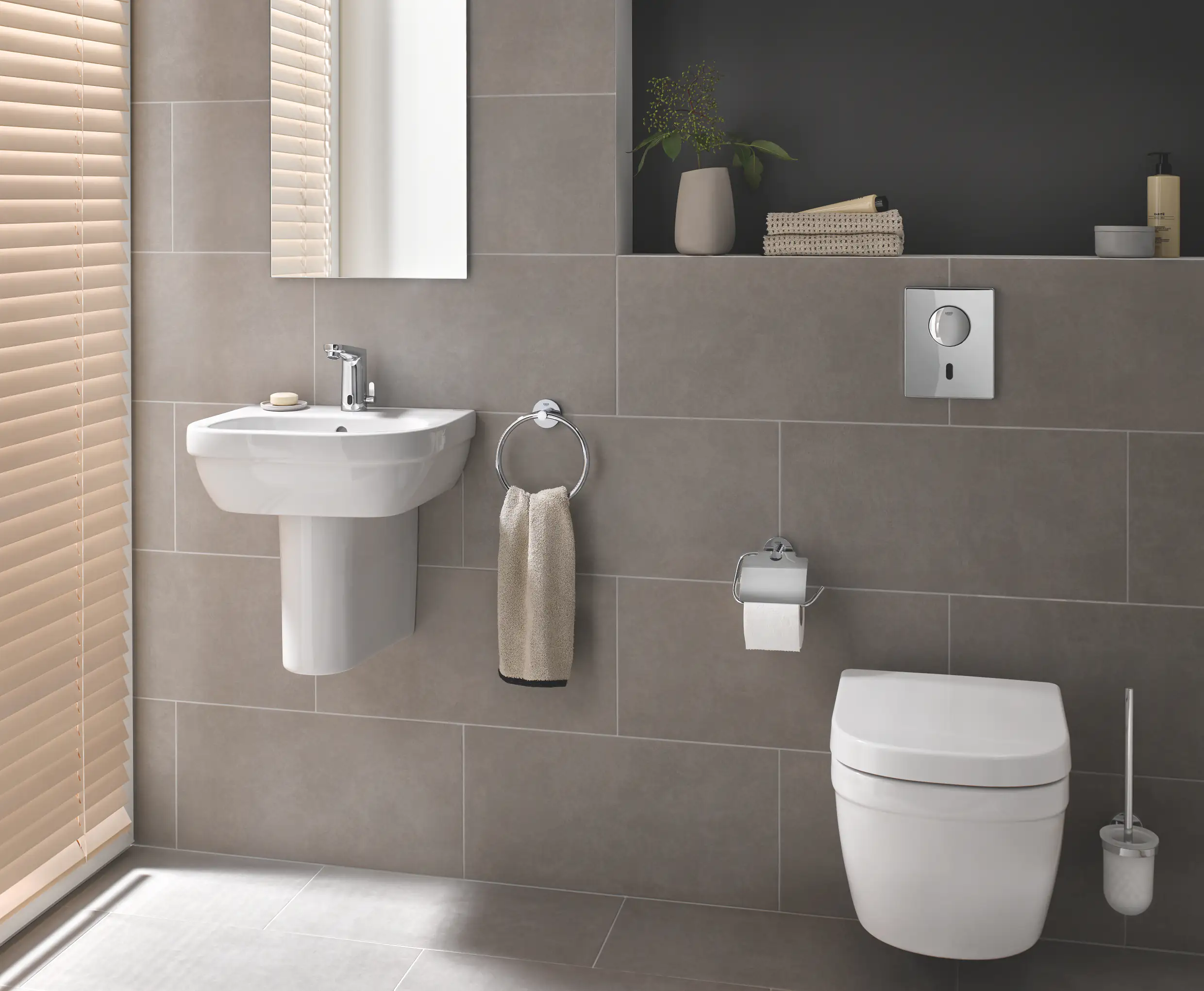 4005176305801_7 Grohe Waschtischarmatur Get E verchromt, Infrarot-Elektronik