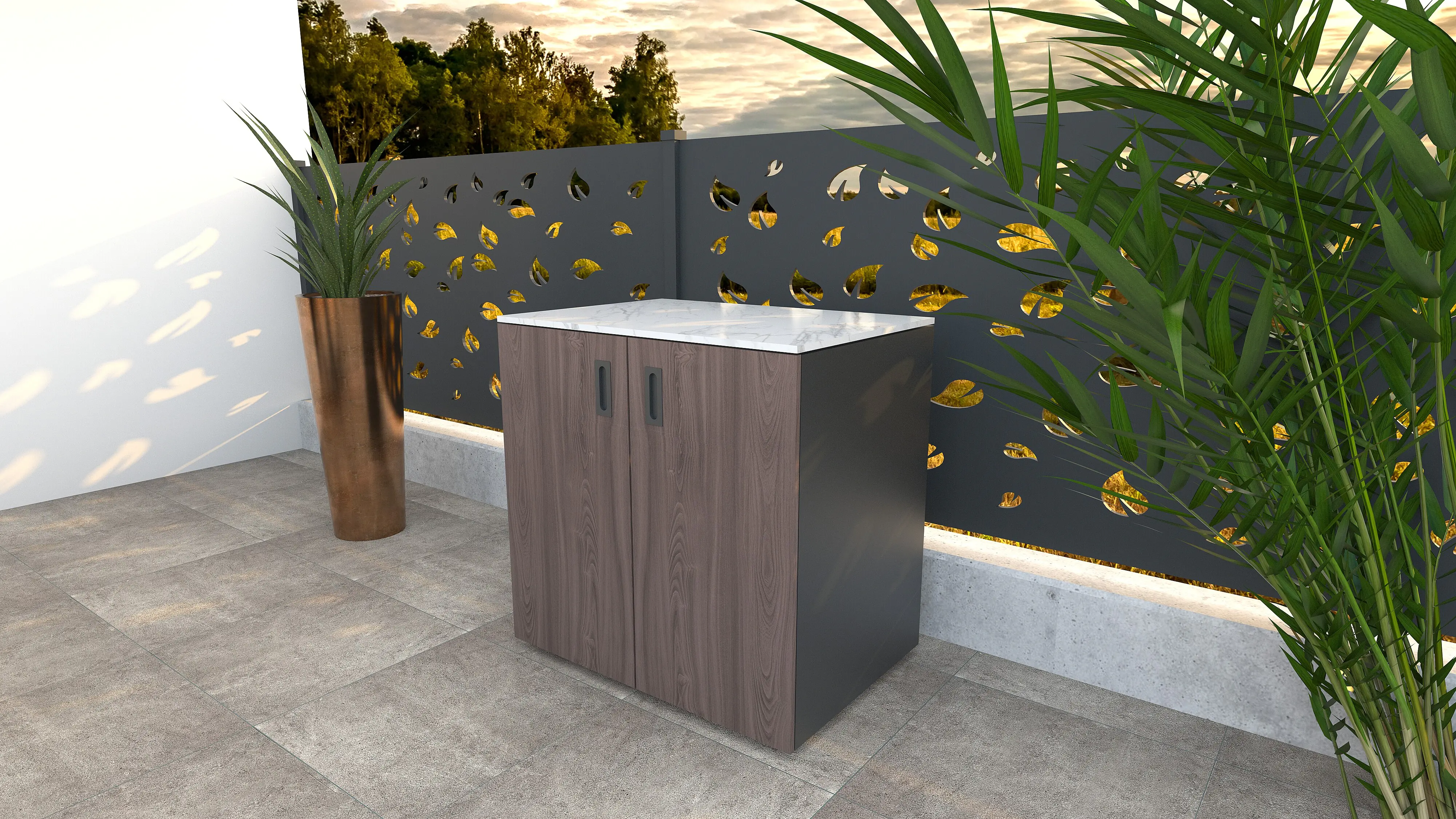 Bellano Living Element für Outdoorküchen inkl. 2 Türen walnuss