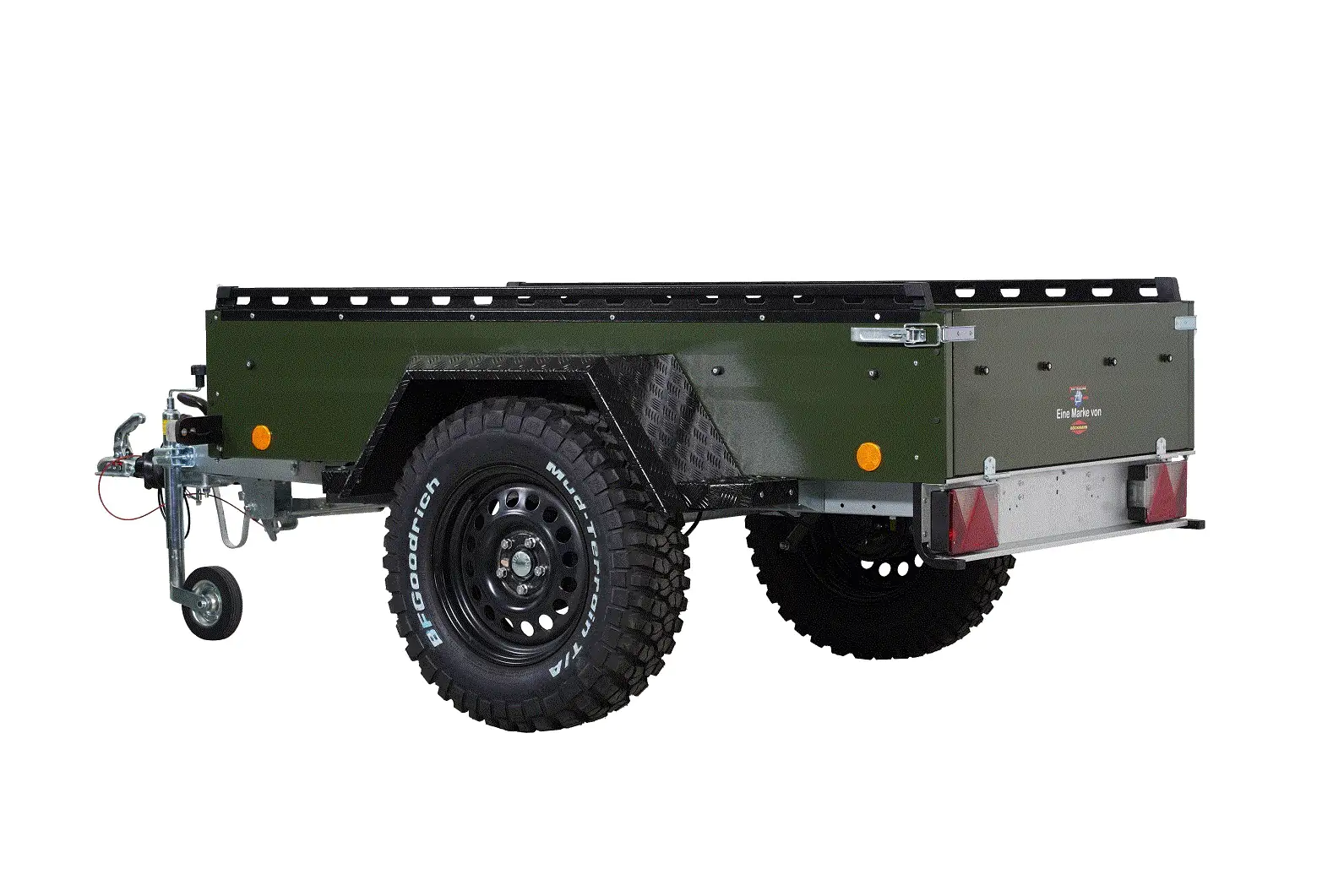 TPV PKW-Anhänger TL-EB2 Offroad bronzegrün pulverbeschichtet mit Radstoßdämpfern gebremst 1000kg