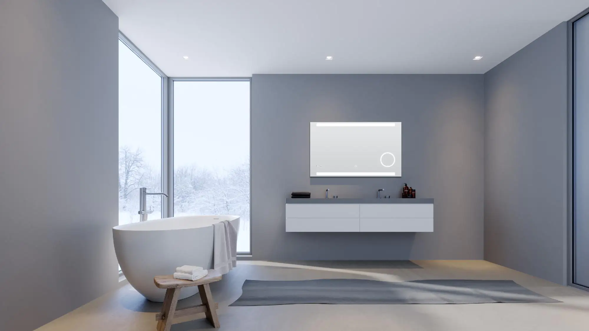 DSK LED Lichtspiegel Silver Rey 100 x 60 cm