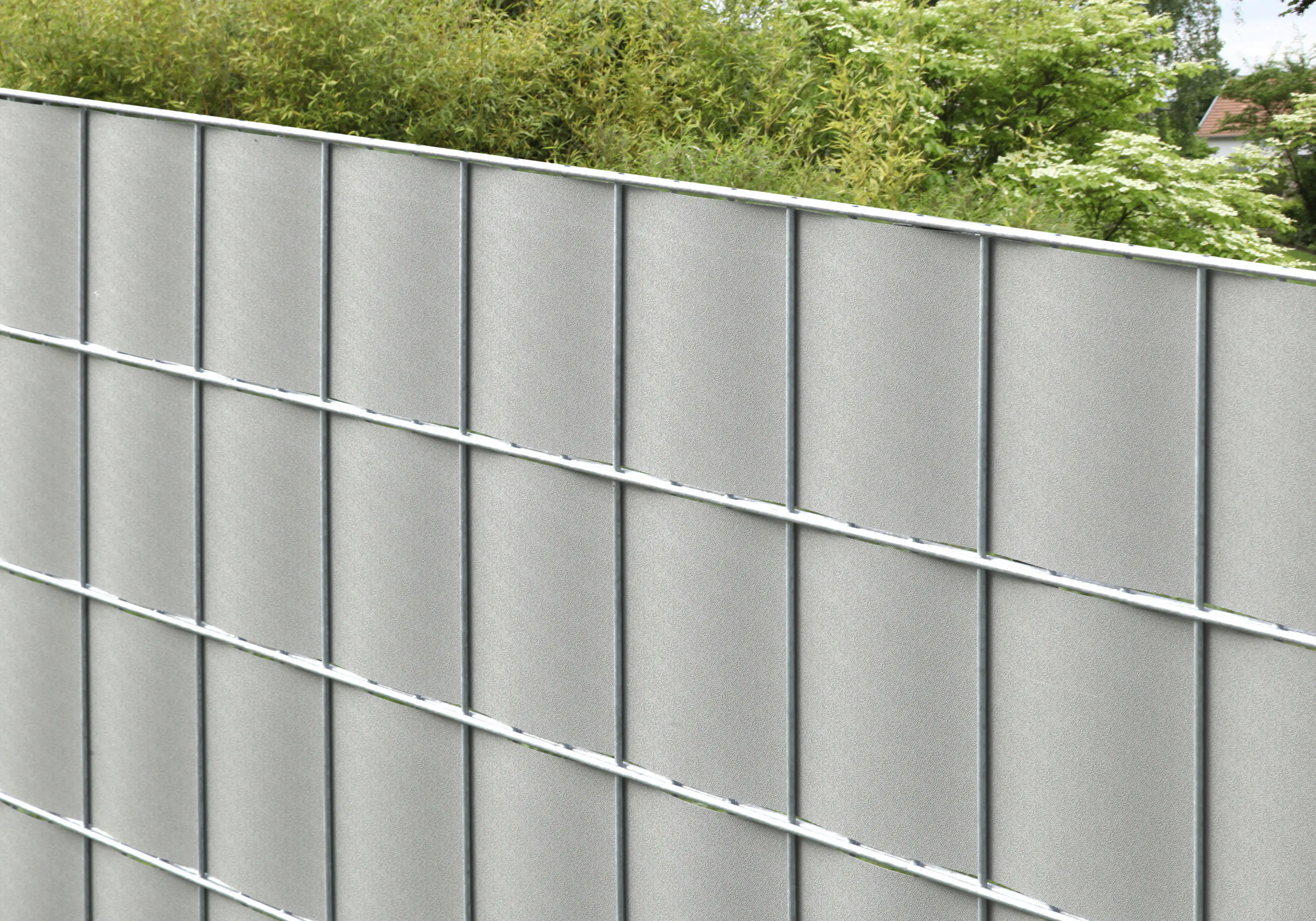 Floraworld Sichtschutz für Stabmattenzaun Classic 2,05 m x 19 cm silbergrau