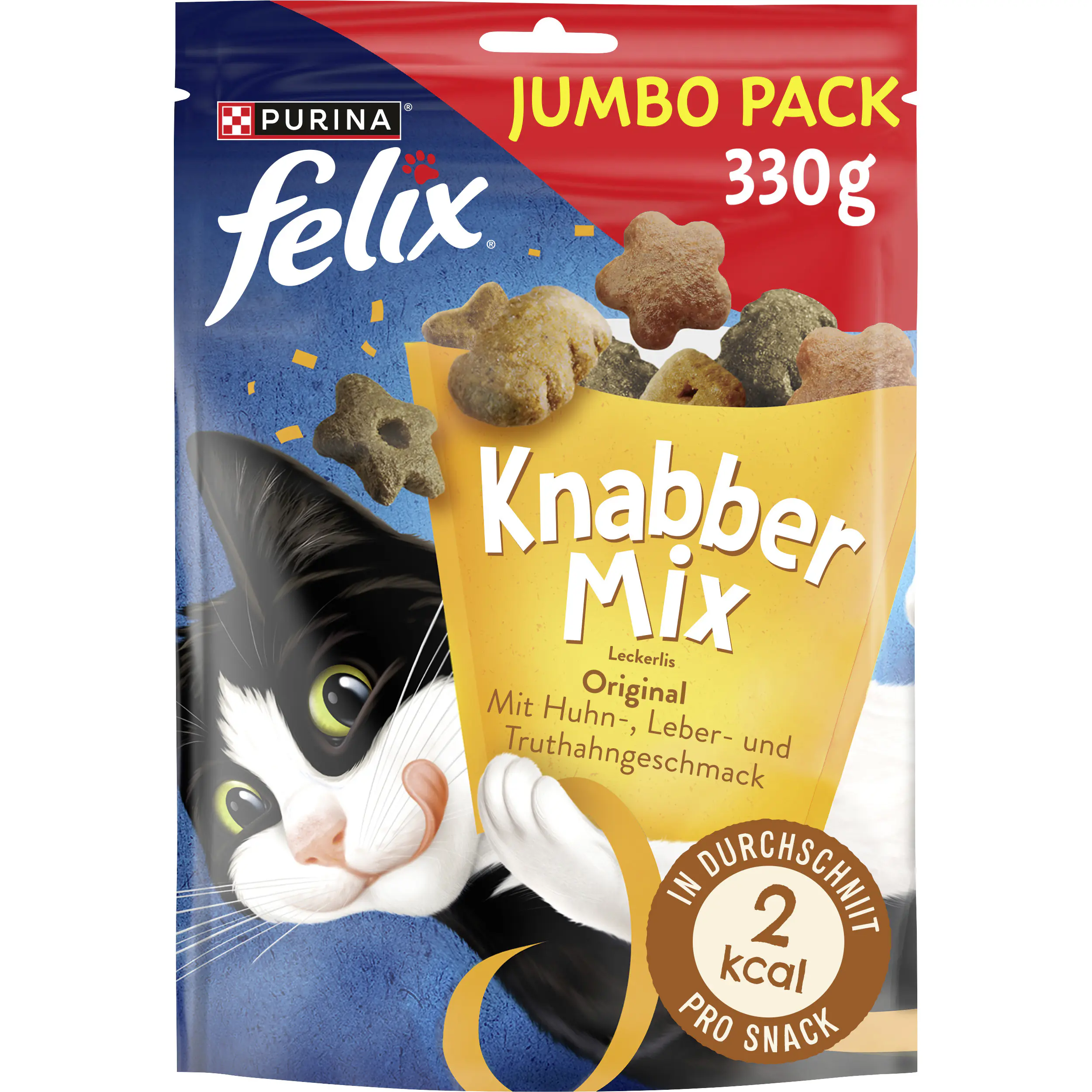 Felix KnabberMix Katzensnack Original mit Huhn, Leber & Truthahn 330 g