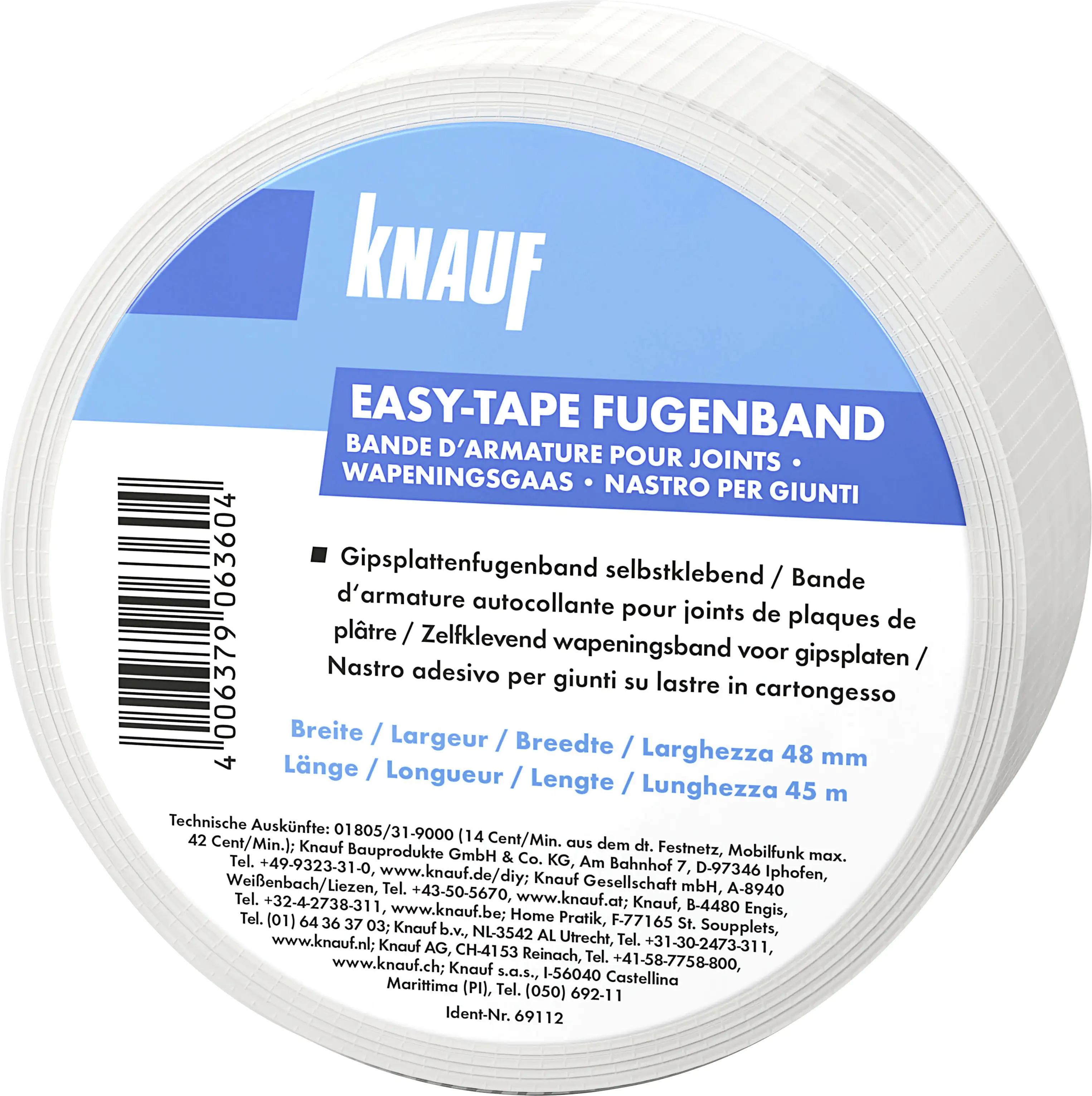 Knauf Gipsfaser-Fugenband easy-tape 45 m x 48 mm Knauf Gipsfaser-Fugenband easy-tape 45 m x 48 mm