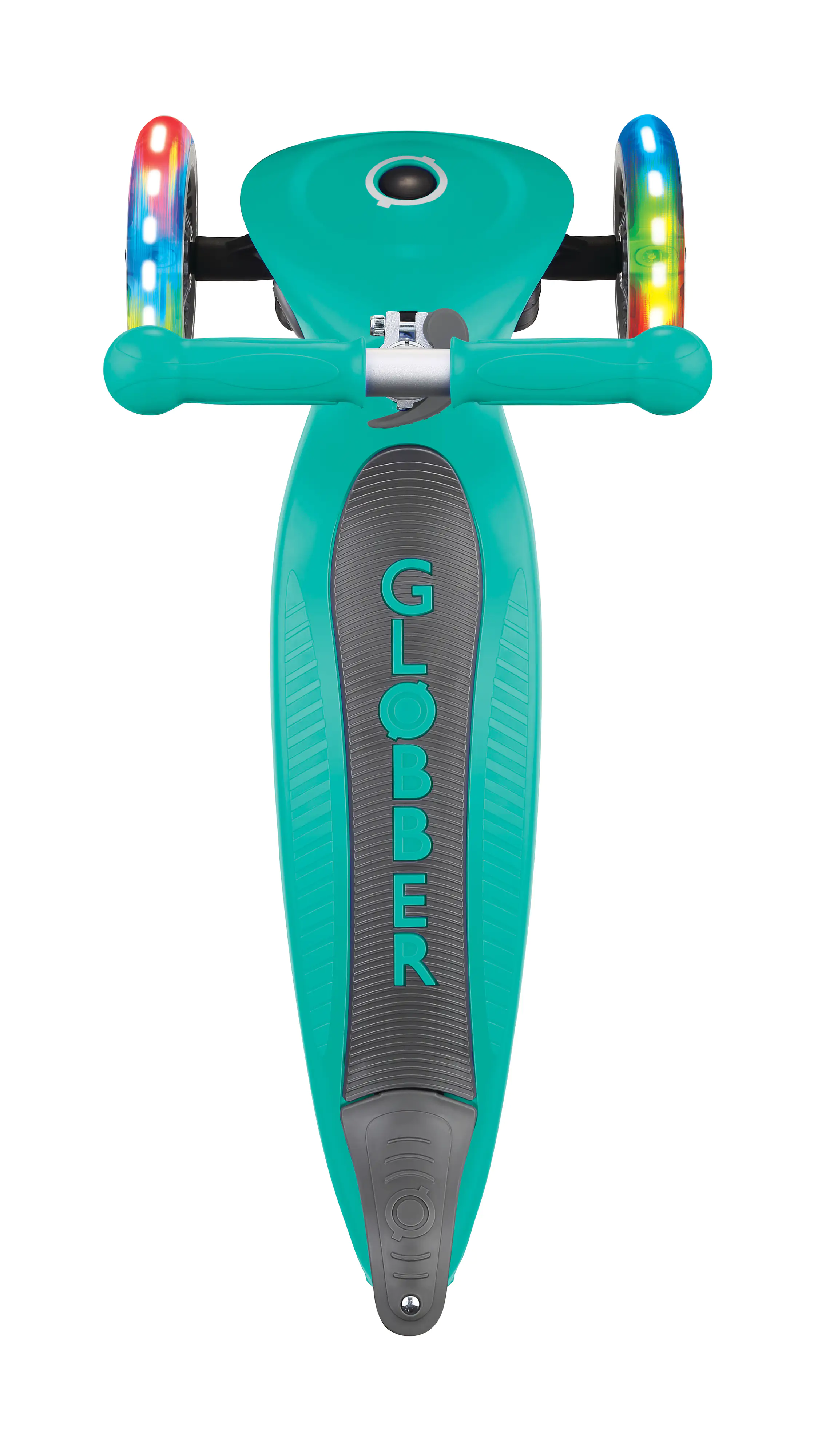 Globber Scooter Junior Foldable Lights türkis mit Leuchtrollen