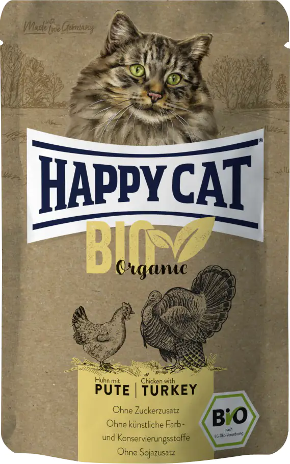 HappyCat Katzenfutter Bio Organic Huhn & Pute 85 g