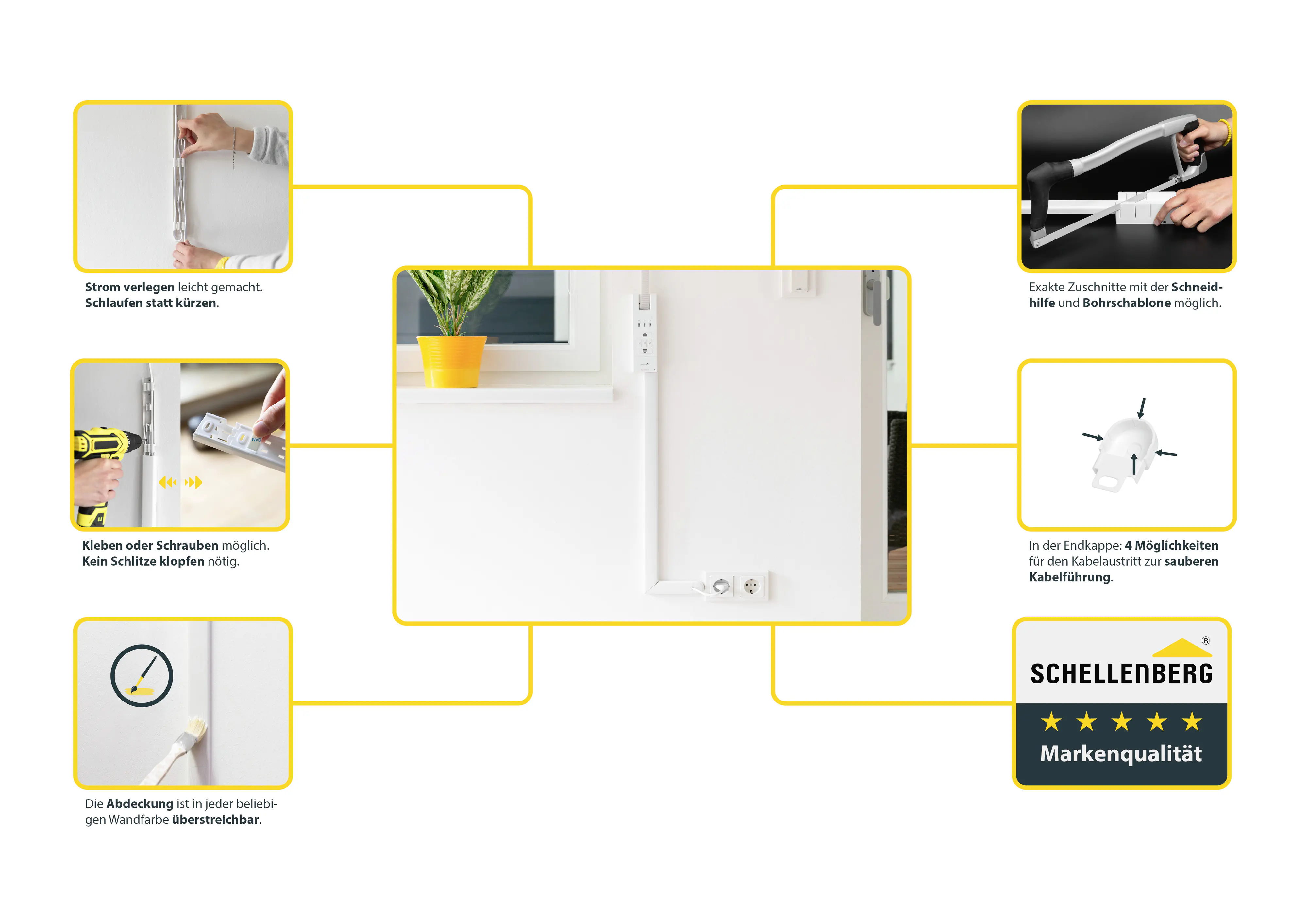 Schellenberg Kabelkanal System M weiß 210 cm Starterset