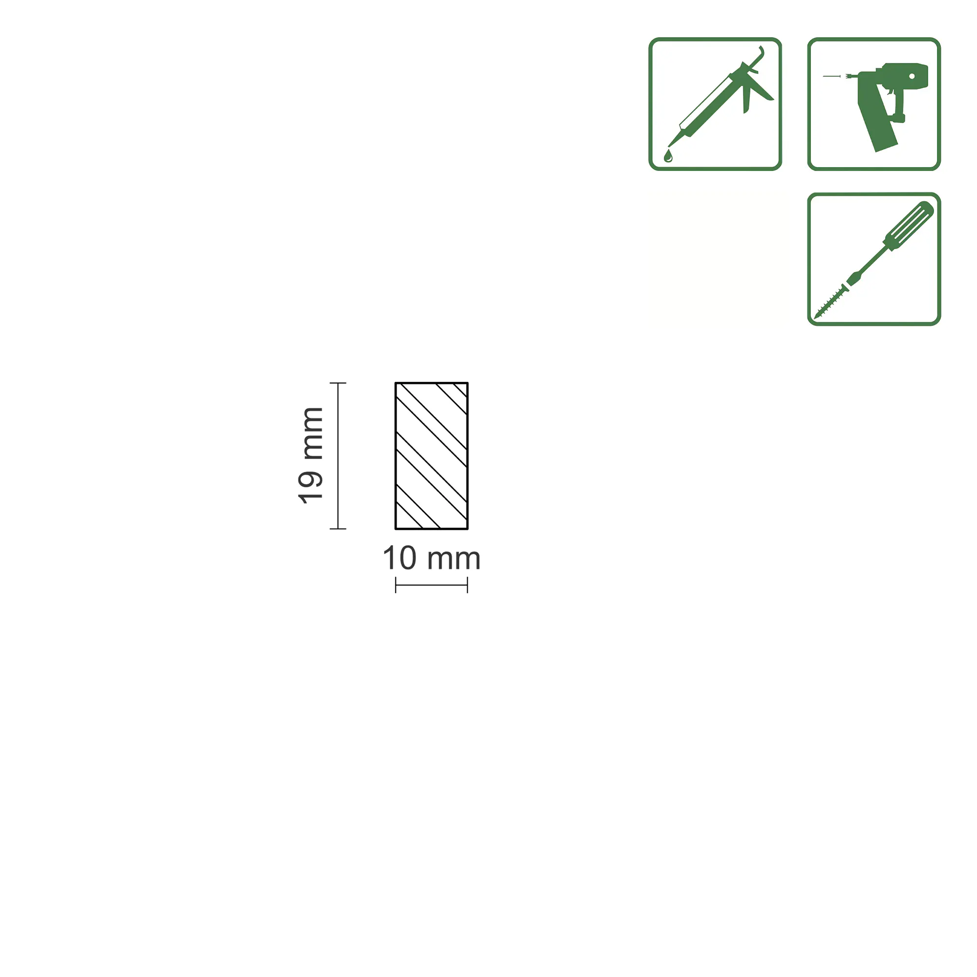 FN Neuhofer Flachleiste 100 cm 19 x 10 mm Fichte/Kiefer