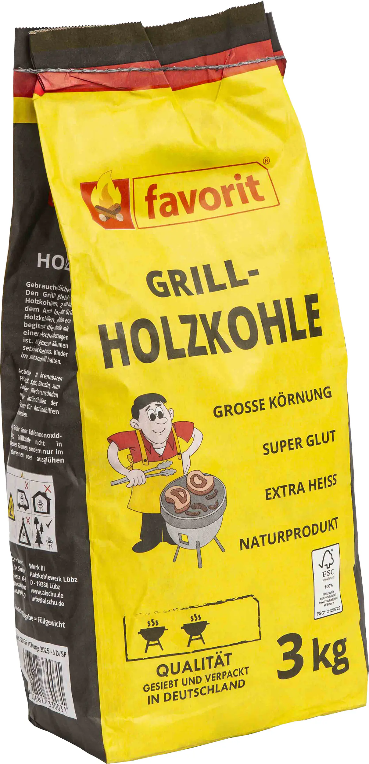 Favorit Holzkohle aus Buchenholz 3 kg