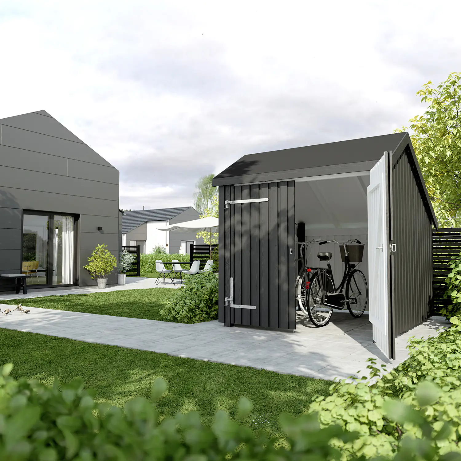 Plus Fahrrad/Geräteschuppen m/Doppeltür 5,7 m² unbehandelt