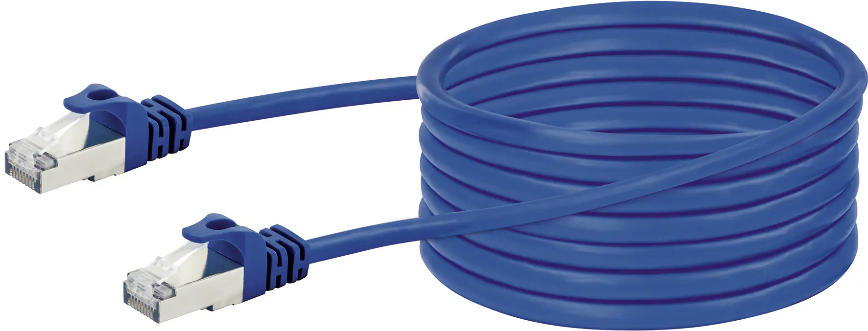 Schwaiger Netzwerkkabel CAT8  10m 2x RJ45 Stecker blau