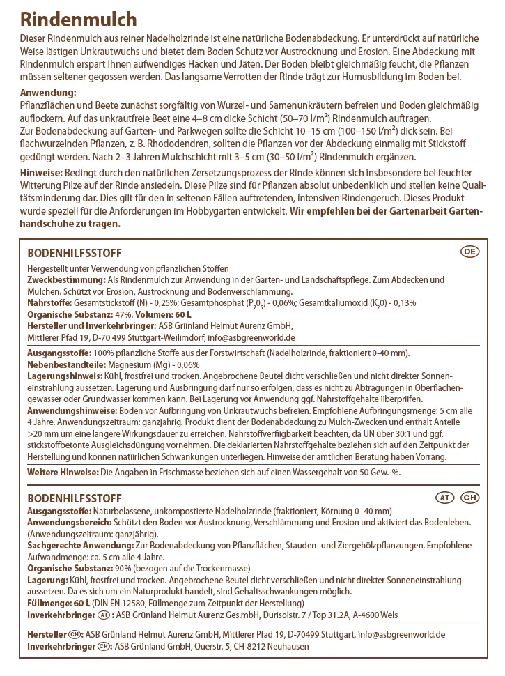 Rindenmulch 0-40 mm 60 L