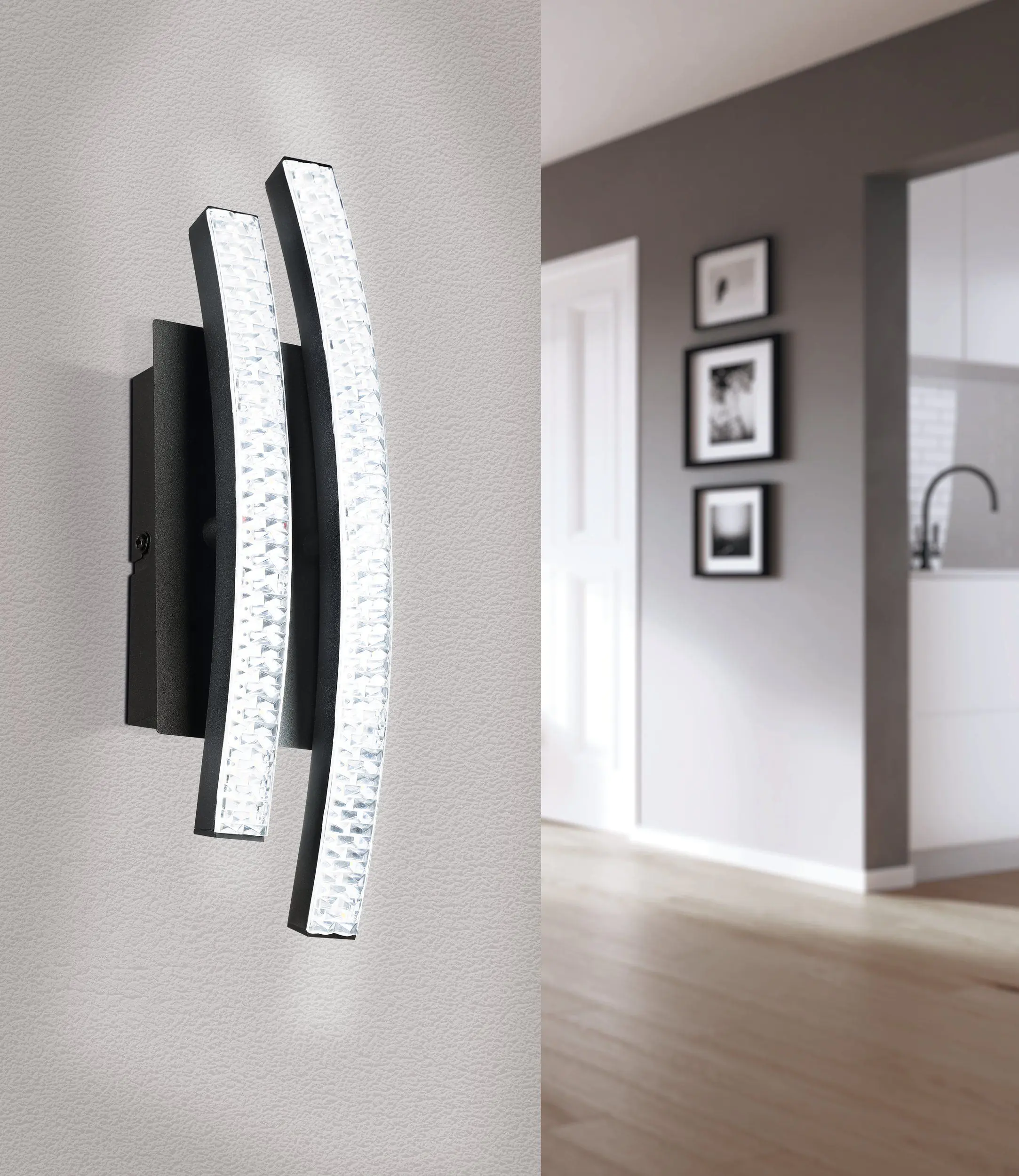 Eglo LED Wandleuchte Lejias schwarz 28,5 x 9 cm warmweiß