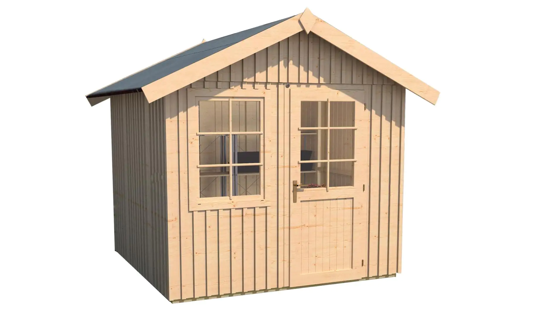 Weka Gartenhaus Schwedenhaus Gr.5 299 x 295 cm natur mit Fußboden