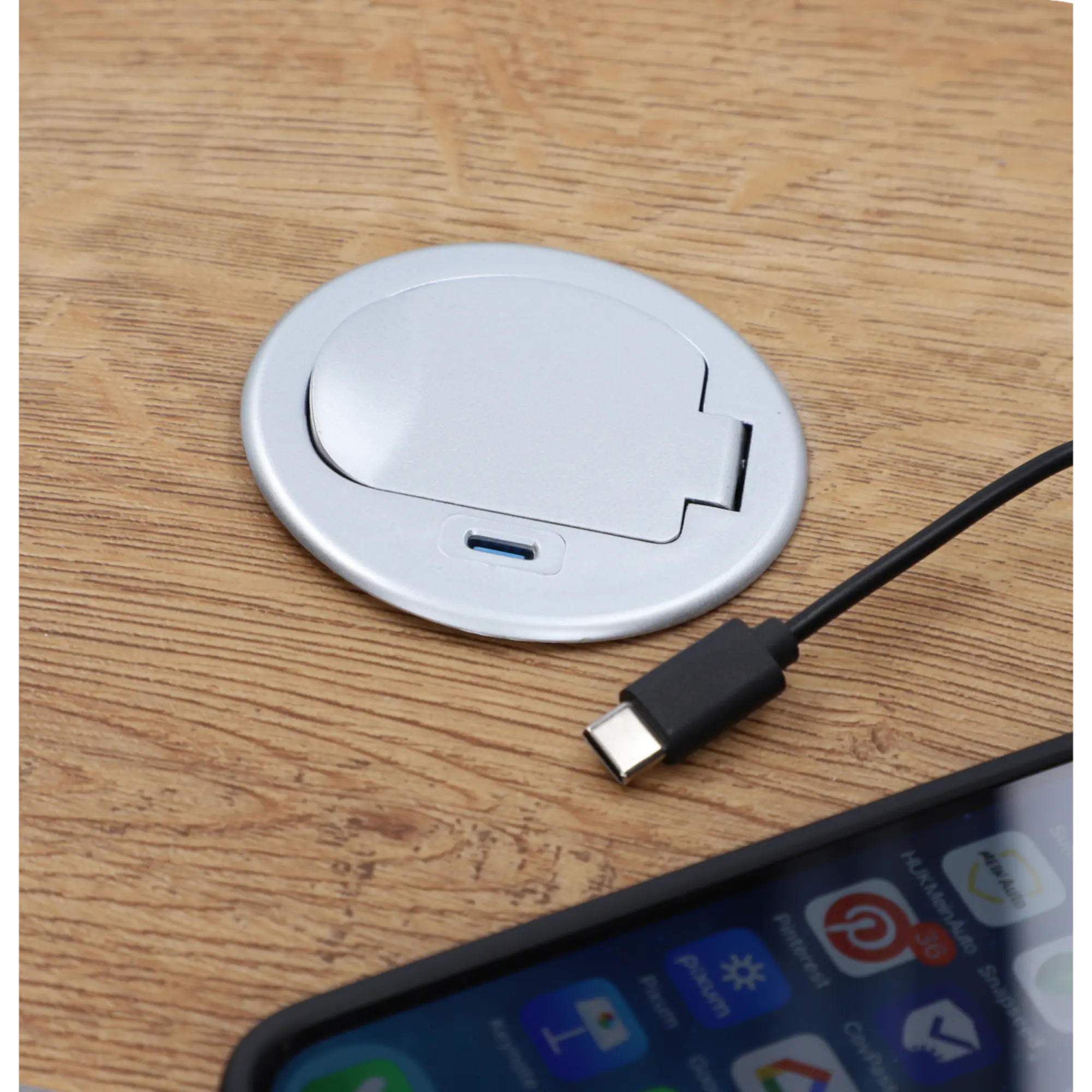 UniTEC Einbausteckdose Tischsteckdose mit USB C 1,5 m