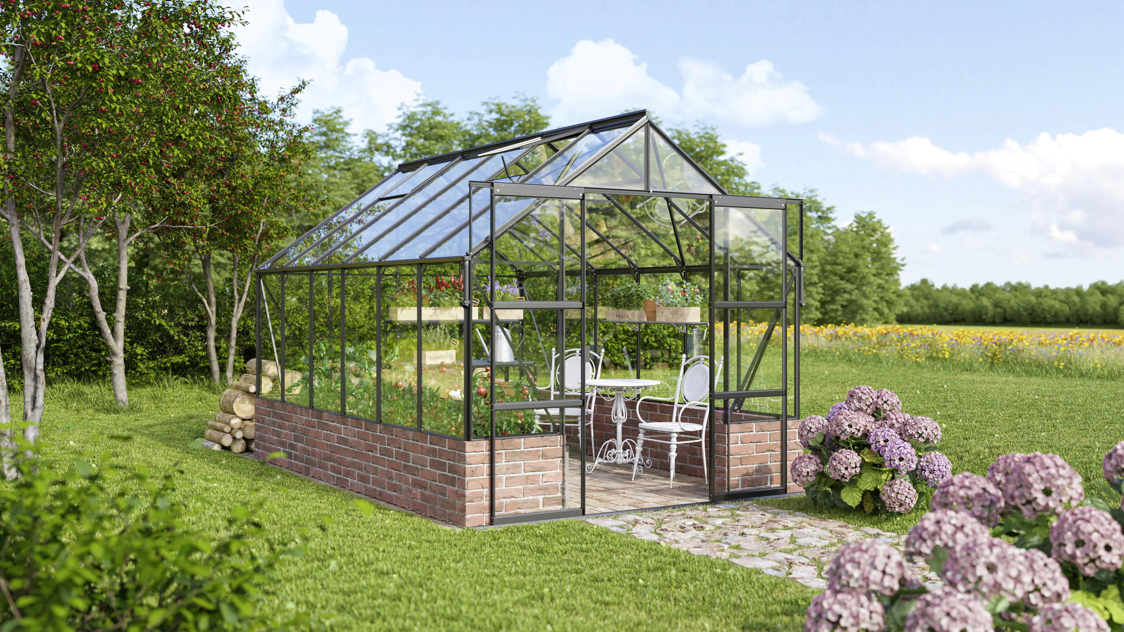 Vitavia Gewächshaus Cassandra 9900 256 x 388 cm 3 mm Sicherheitsglas