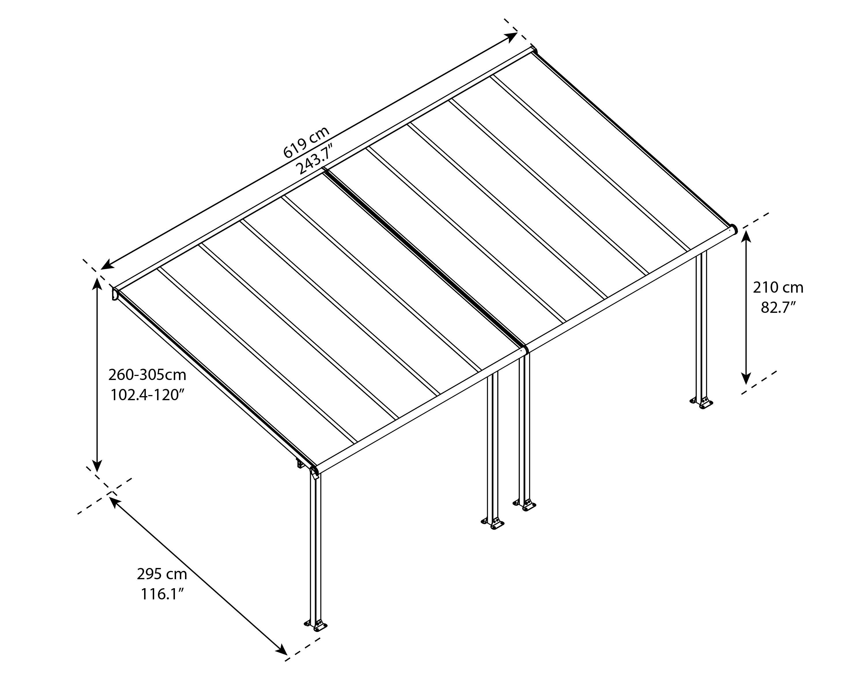 7290108134308_6 Canopia Terrassenüberdachung Olympia 3x6.1 weiß