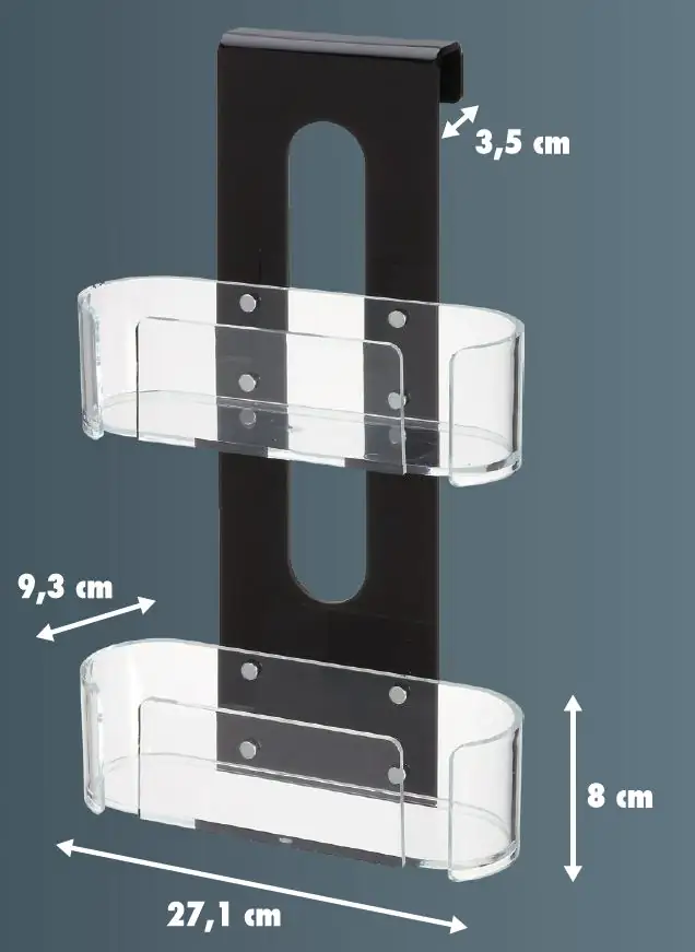 Primaster Hängeduschkorb Acryl 2 Ablagen schwarz Primaster Hängeduschkorb Acryl 2 Ablagen schwarz