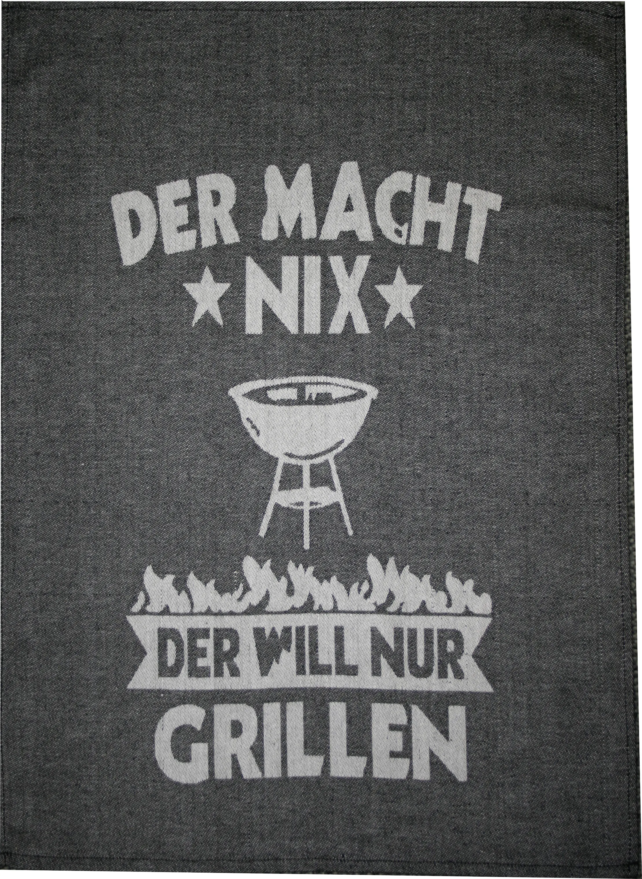 Geschirrtuch Der macht nix Bauwolle 50 x 70 cm grau weiß