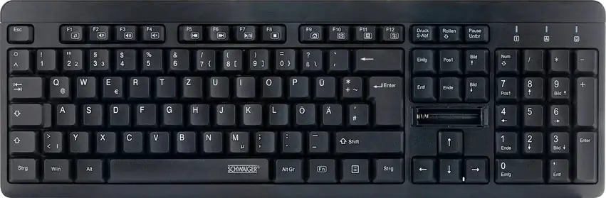 Schwaiger PC Tastatur schwarz kabellos, USB 2.0 Anschluss