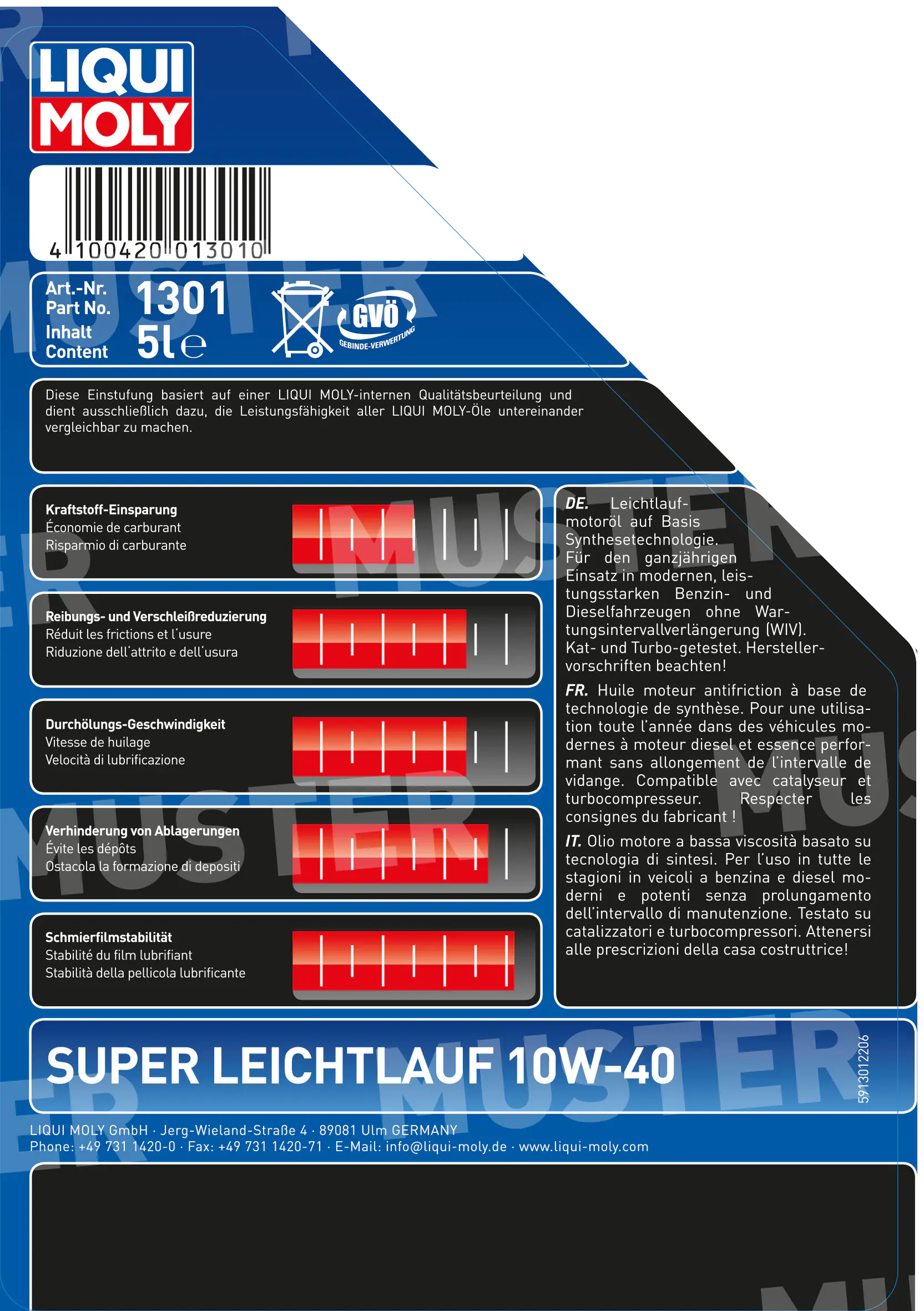 Liqui Moly Motoröl Super Leichtlauf 10W-40 5 L Liqui Moly Motoröl Super Leichtlauf 10W-40 5 L