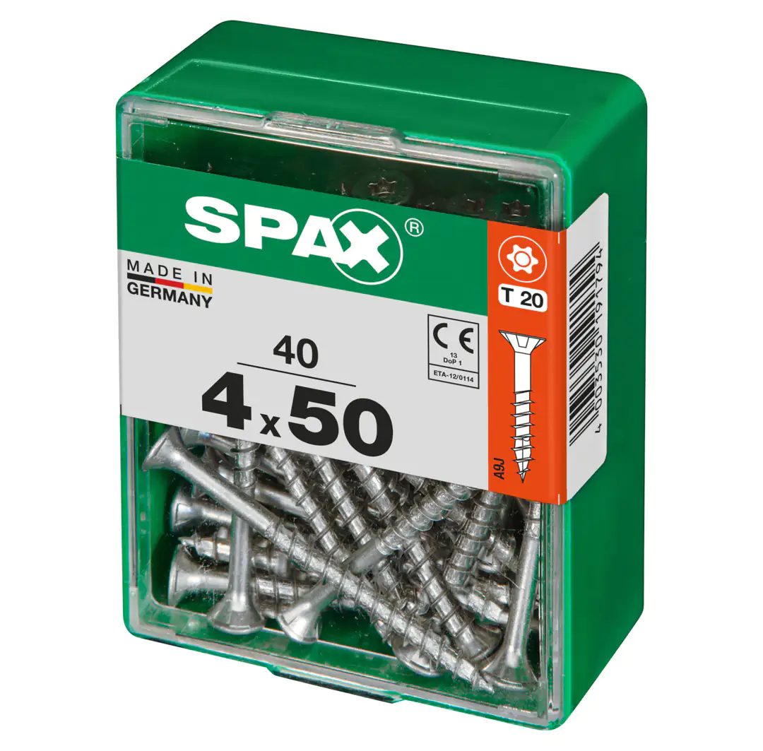 Spax Universalschrauben 4.0 x 50 mm TX 20 - 40 Stk. Spax Universalschrauben 4.0 x 50 mm TX 20 - 40 Stk.