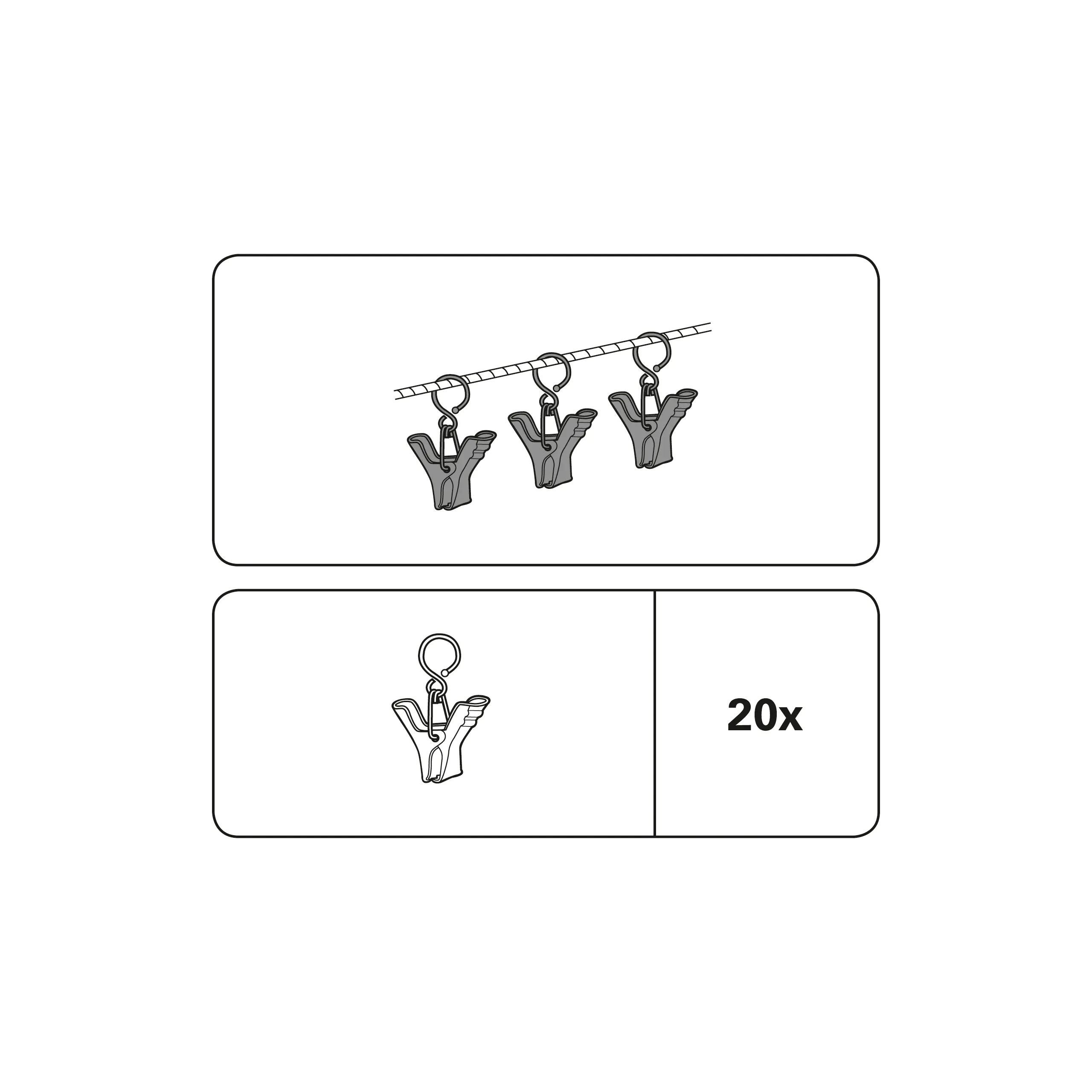 Gardinia Seilklammer für Seilspanngarnituren Race schwarz-matt