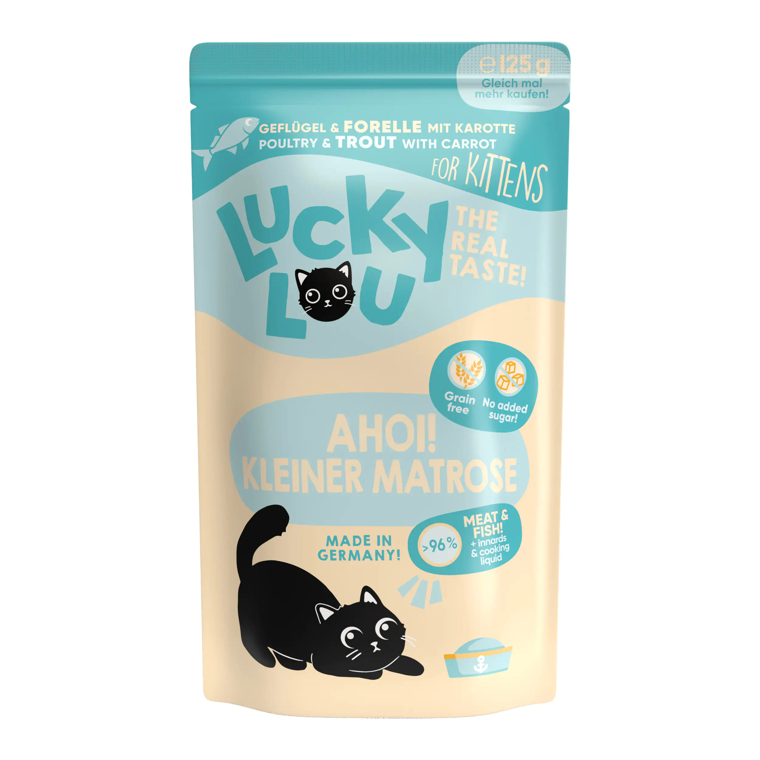 Lucky Lou Kittenfutter Geflügel und Forelle 125 g